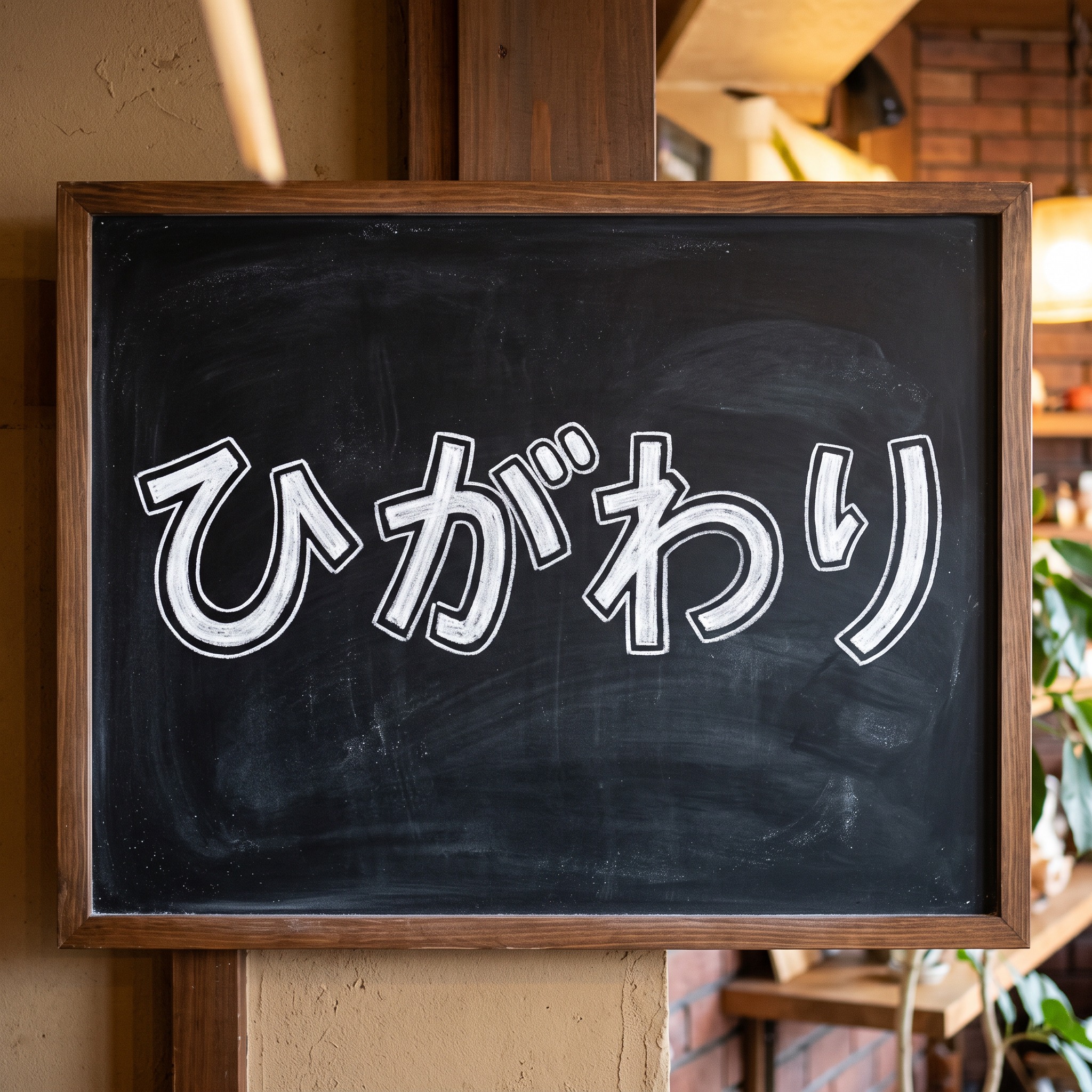 Nano Banana で生成した チョーク文字 AIフォント：文字「ひがわり」
