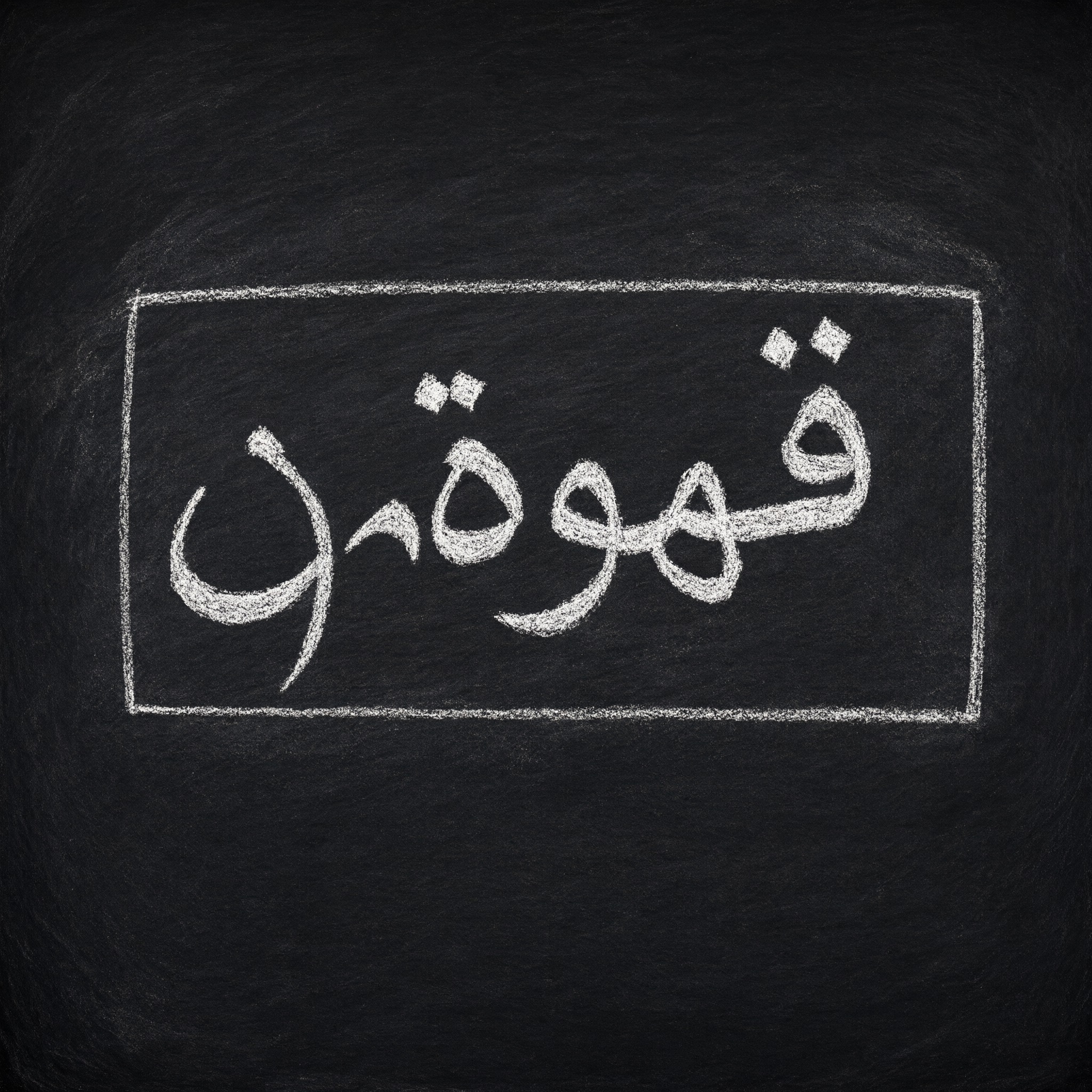 خط خط الطباشير بالذكاء الاصطناعي من توليد Qwen-Image: كلمة قهوة