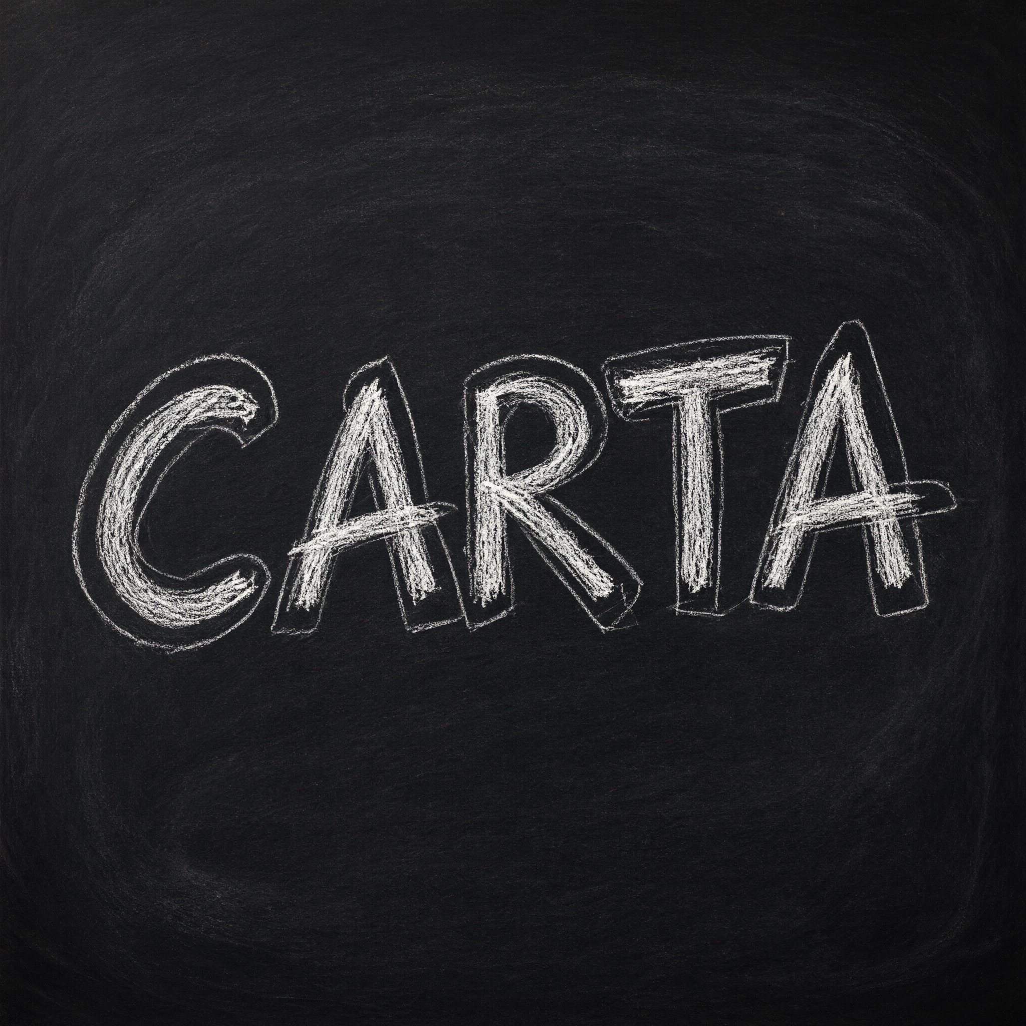 Fuente de IA Letra de tiza generada con Qwen-Image: la palabra CARTA