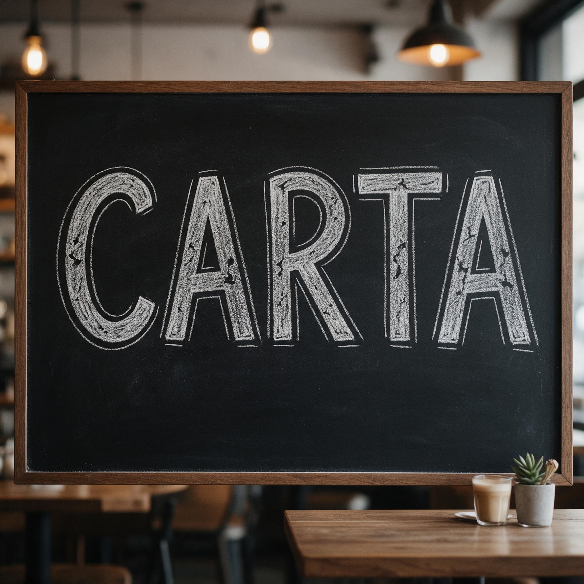 Fuente de IA Letra de tiza generada con Seedream: la palabra CARTA