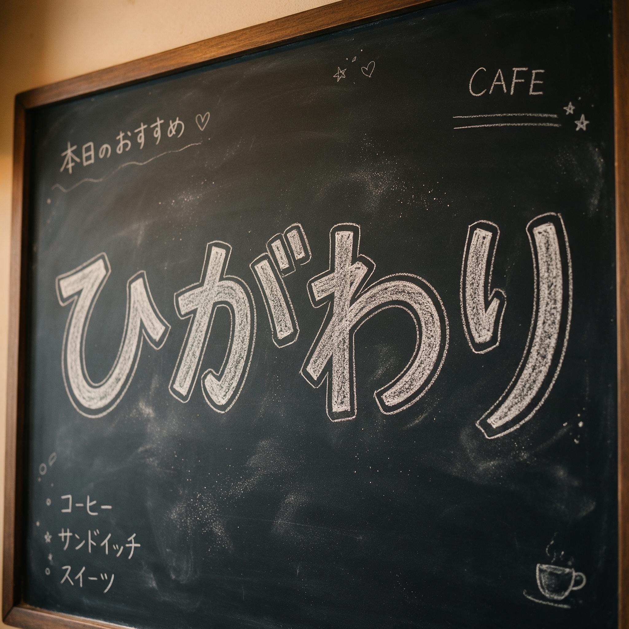 Seedream で生成した チョーク文字 AIフォント：文字「ひがわり」