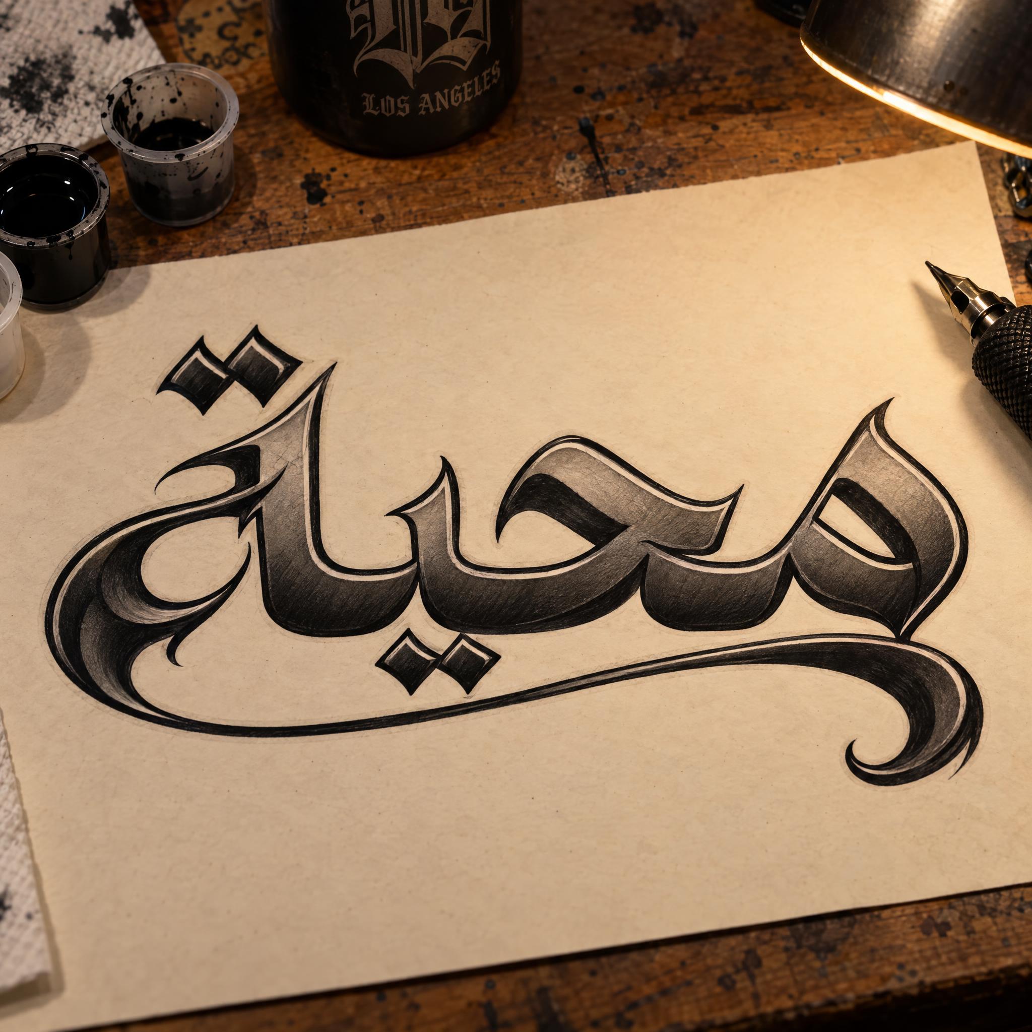 صورة مثال لخط خط تشيكانو بالذكاء الاصطناعي