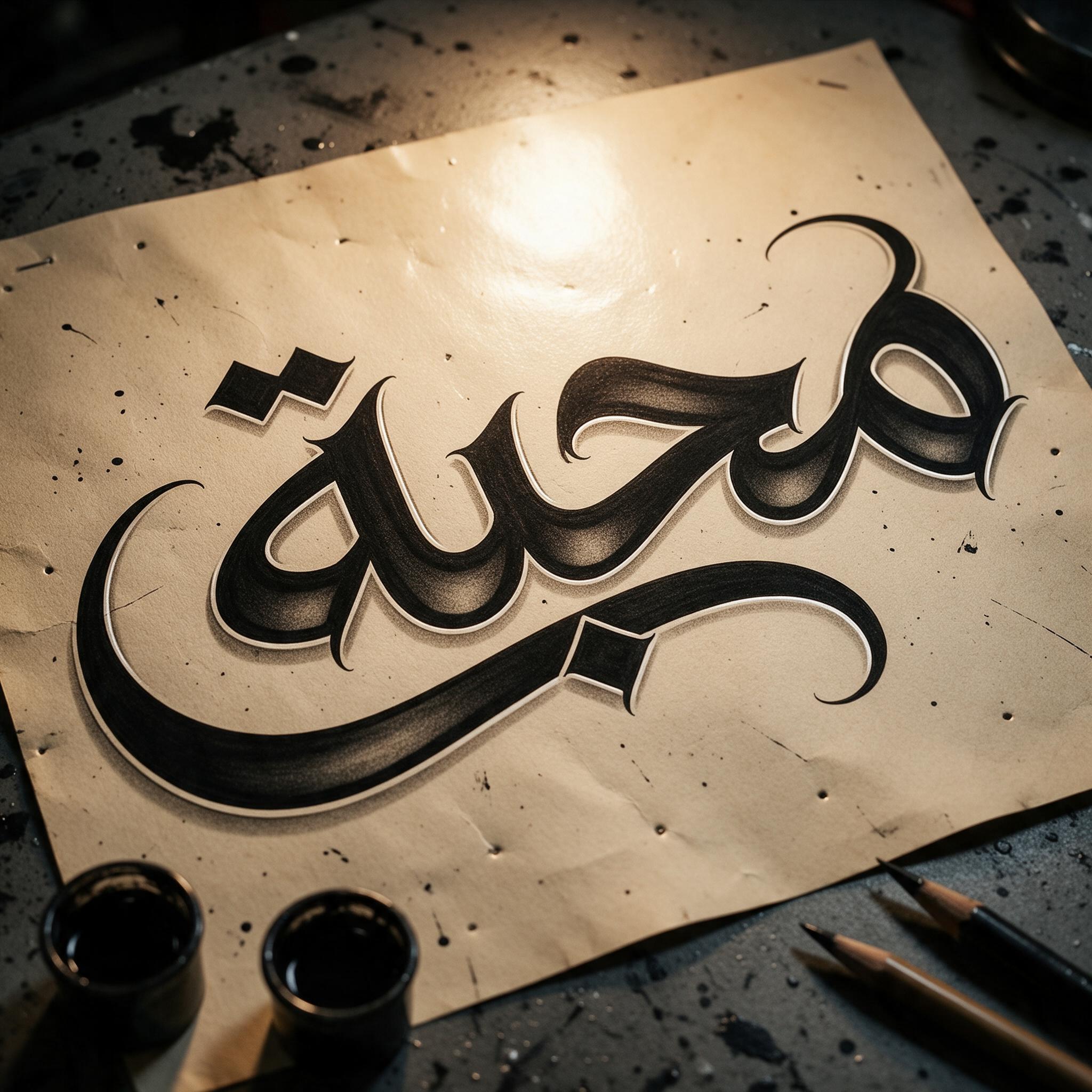 خط خط تشيكانو بالذكاء الاصطناعي من توليد Seedream: كلمة محبة