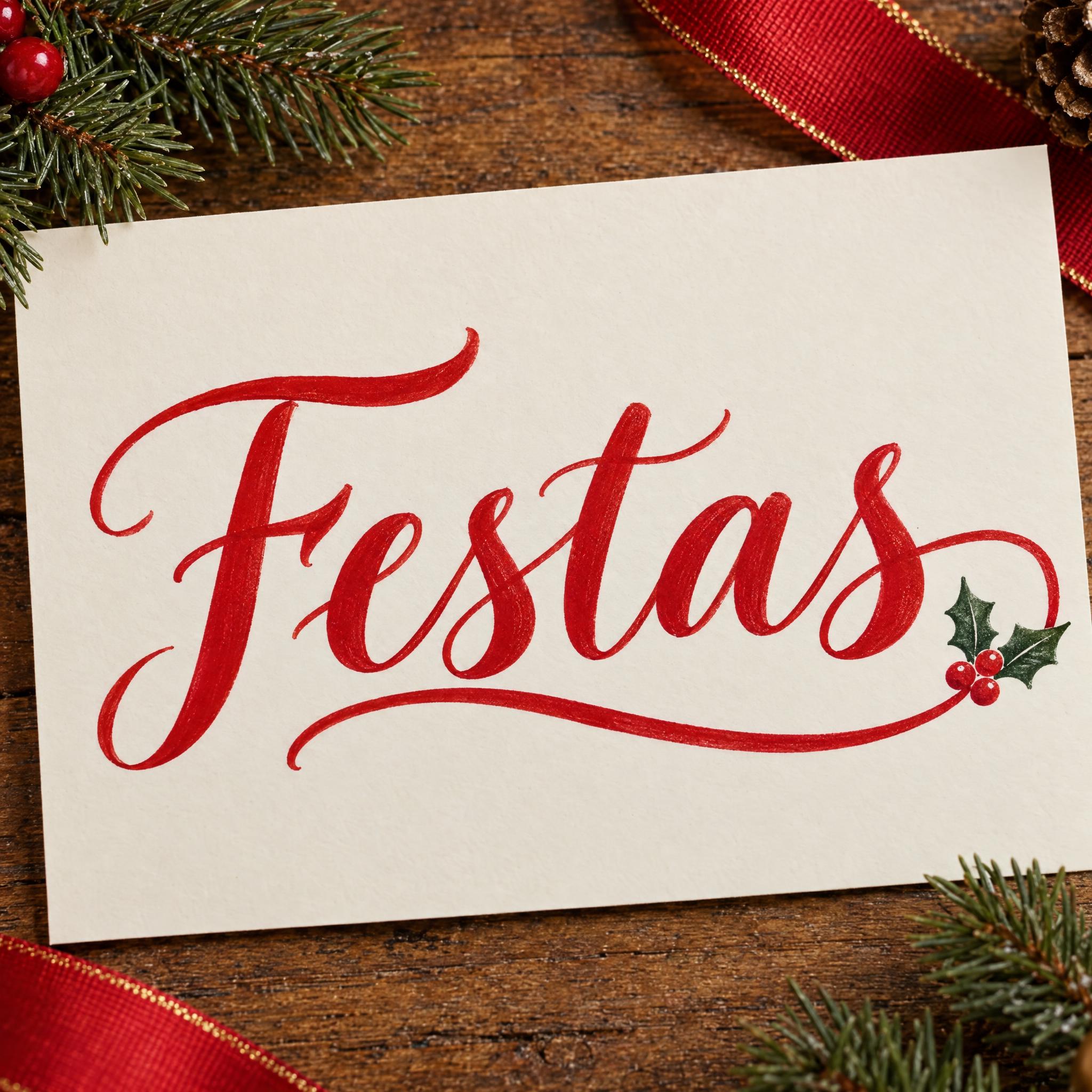 Imagem de exemplo da fonte de IA Letra cursiva de Natal