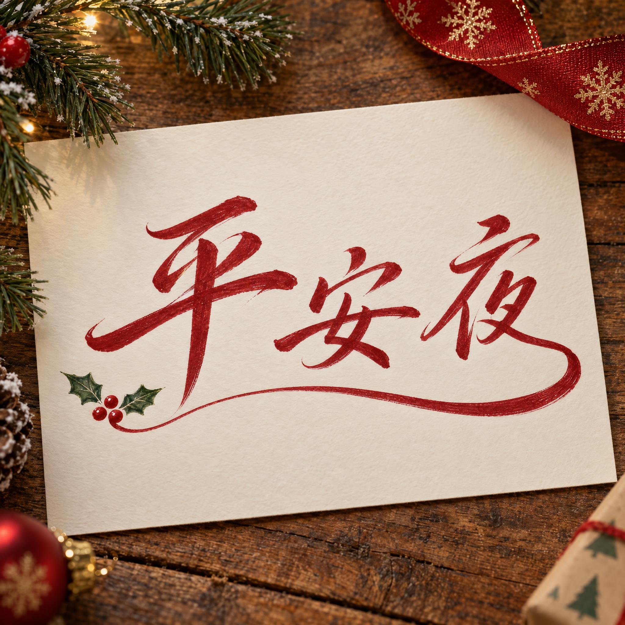 圣诞花体字 AI 字体效果图