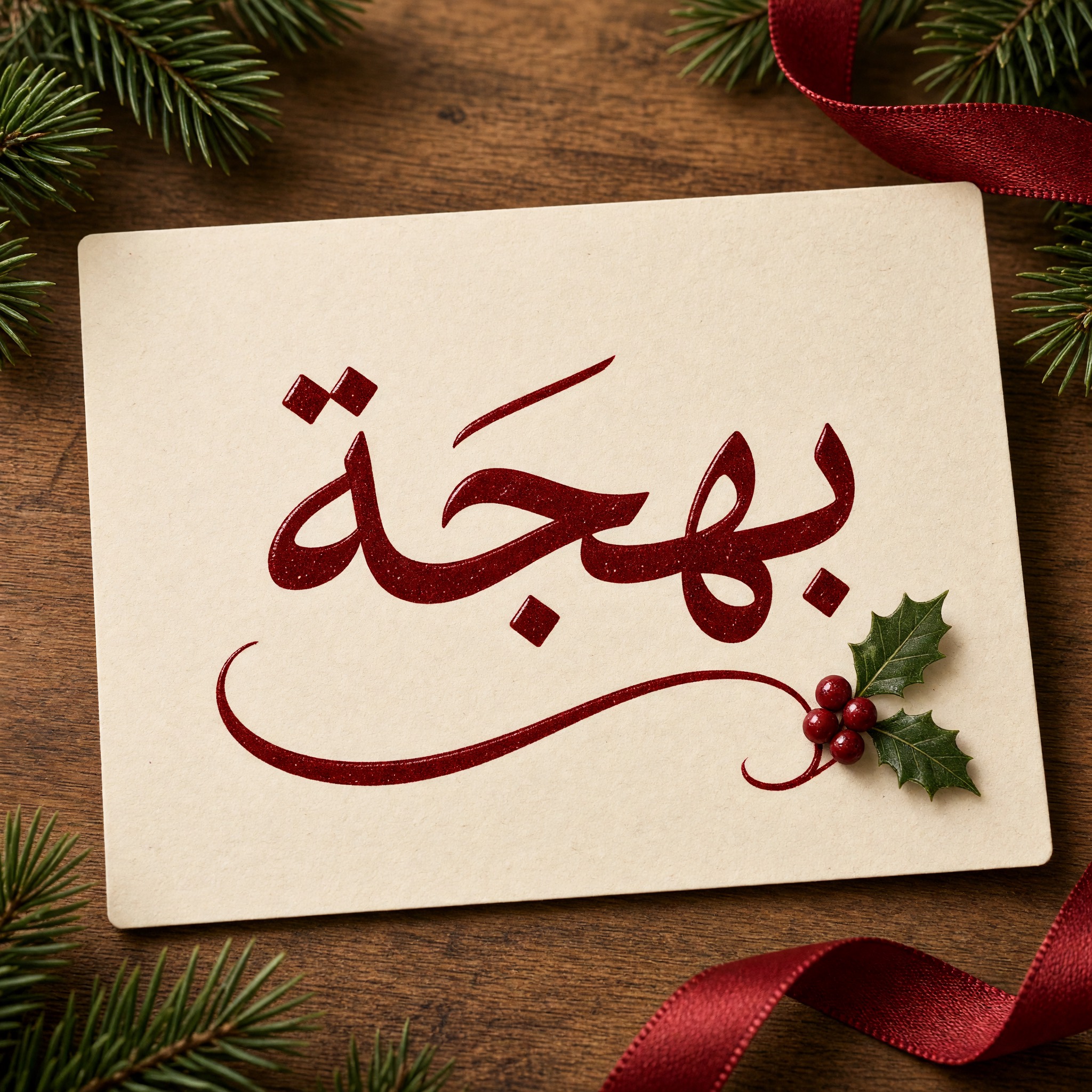 خط خط كريسماس مزخرف بالذكاء الاصطناعي من توليد Grok Imagine: كلمة بهجة