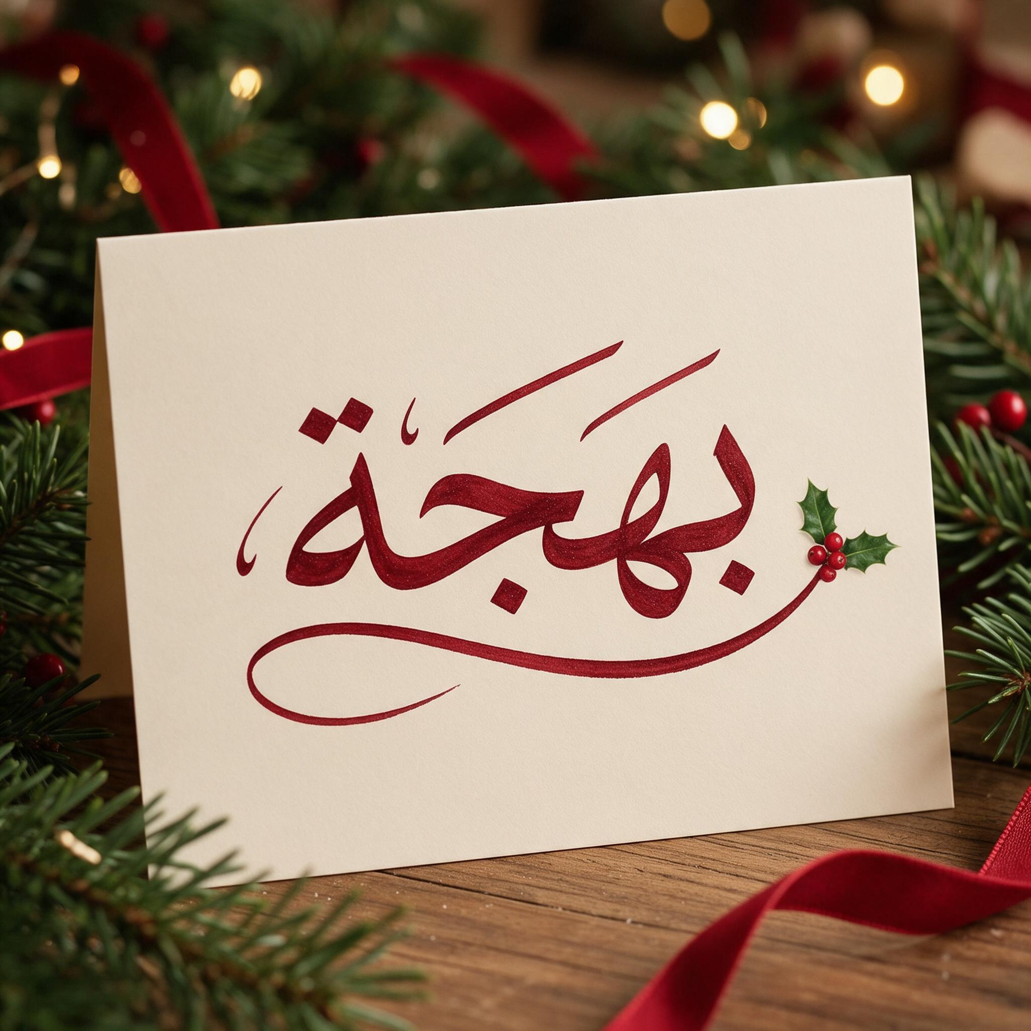 خط خط كريسماس مزخرف بالذكاء الاصطناعي من توليد Seedream: كلمة بهجة