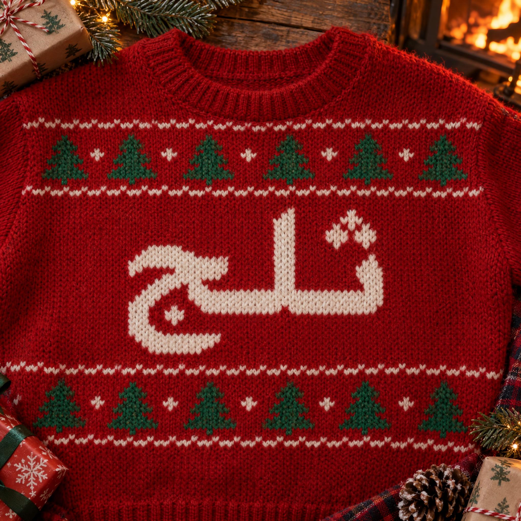 صورة مثال لخط خط كنزة الكريسماس بالذكاء الاصطناعي