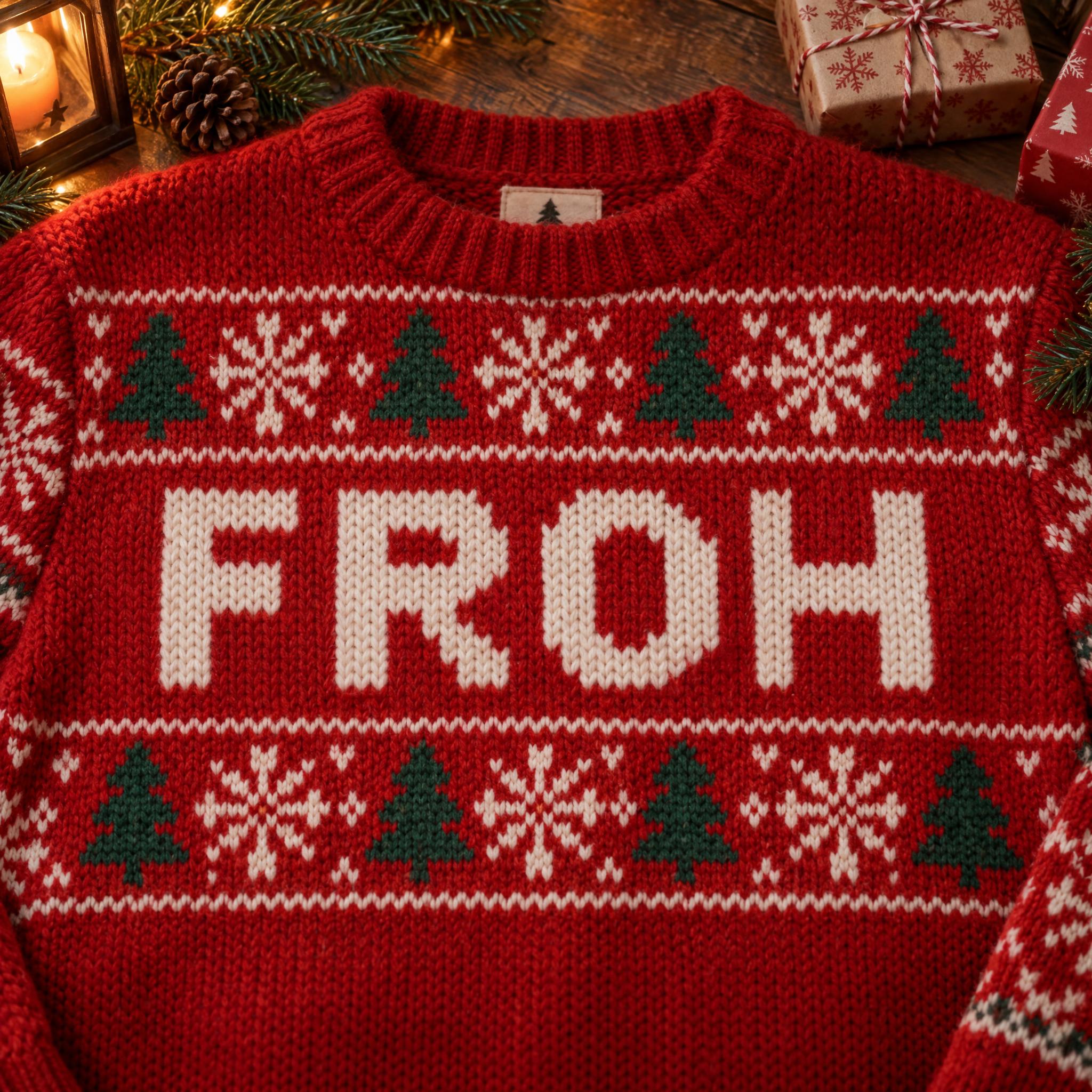 Weihnachtspullover-Schrift KI-Schrift Beispielbild