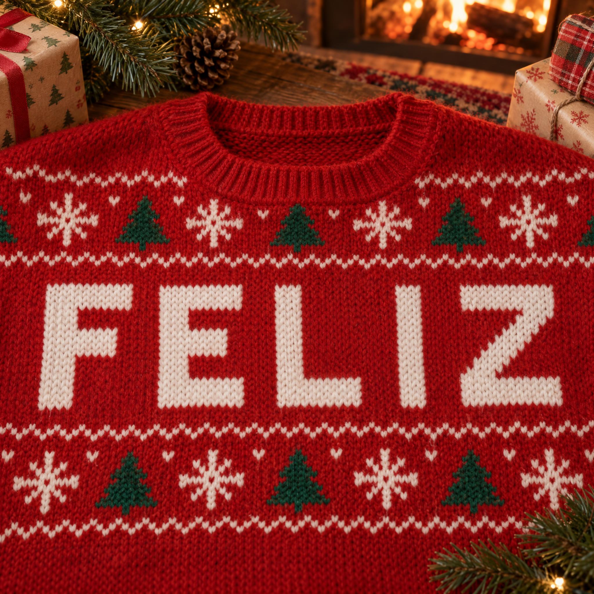 Imagem de exemplo da fonte de IA Letras de suéter de Natal