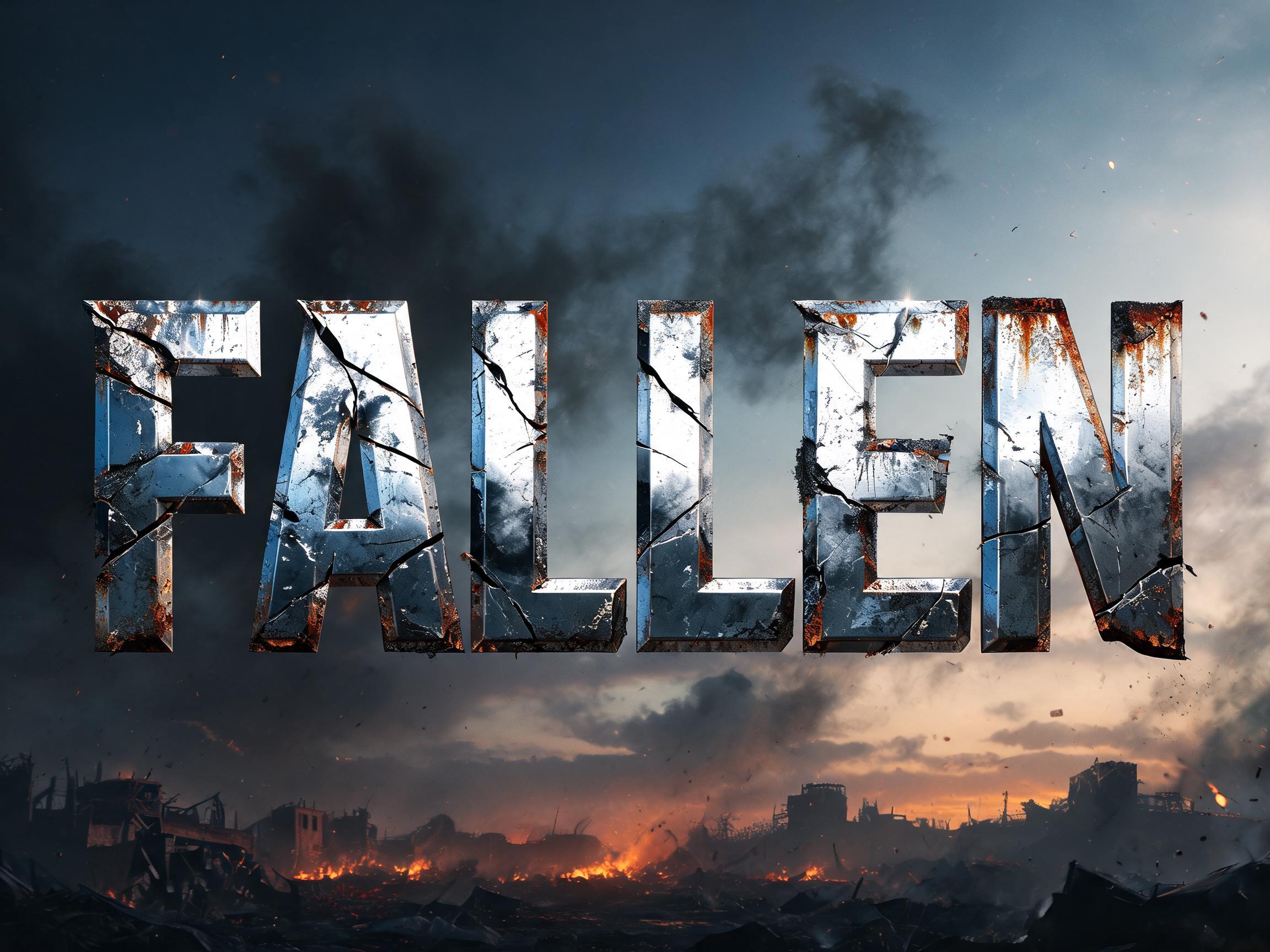 Chrome Battle Worn AI font effect image