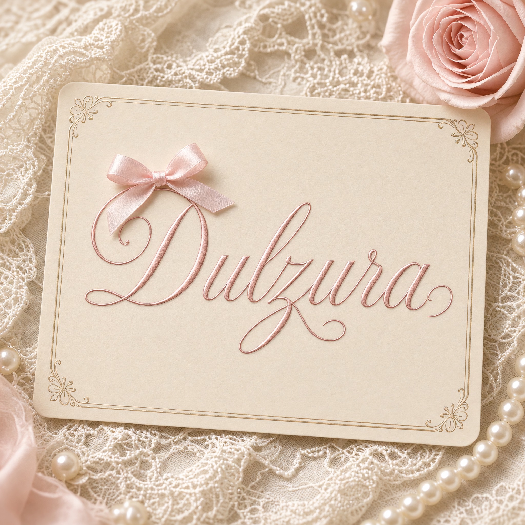 Fuente de IA Letras coquette generada con Grok Imagine: la palabra Dulzura