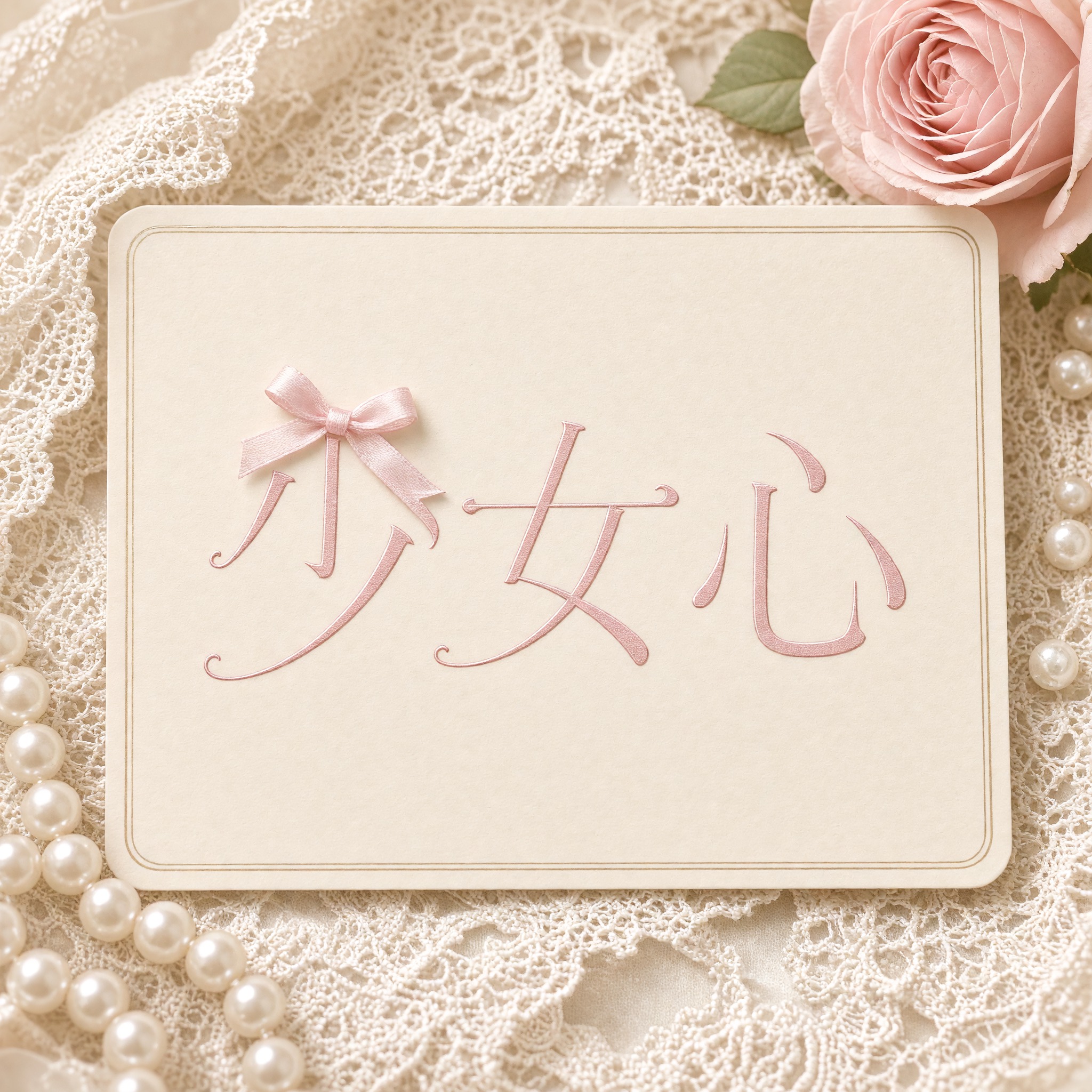 少女风字体 AI 字体在 Grok Imagine 上的生成结果：文字 少女心