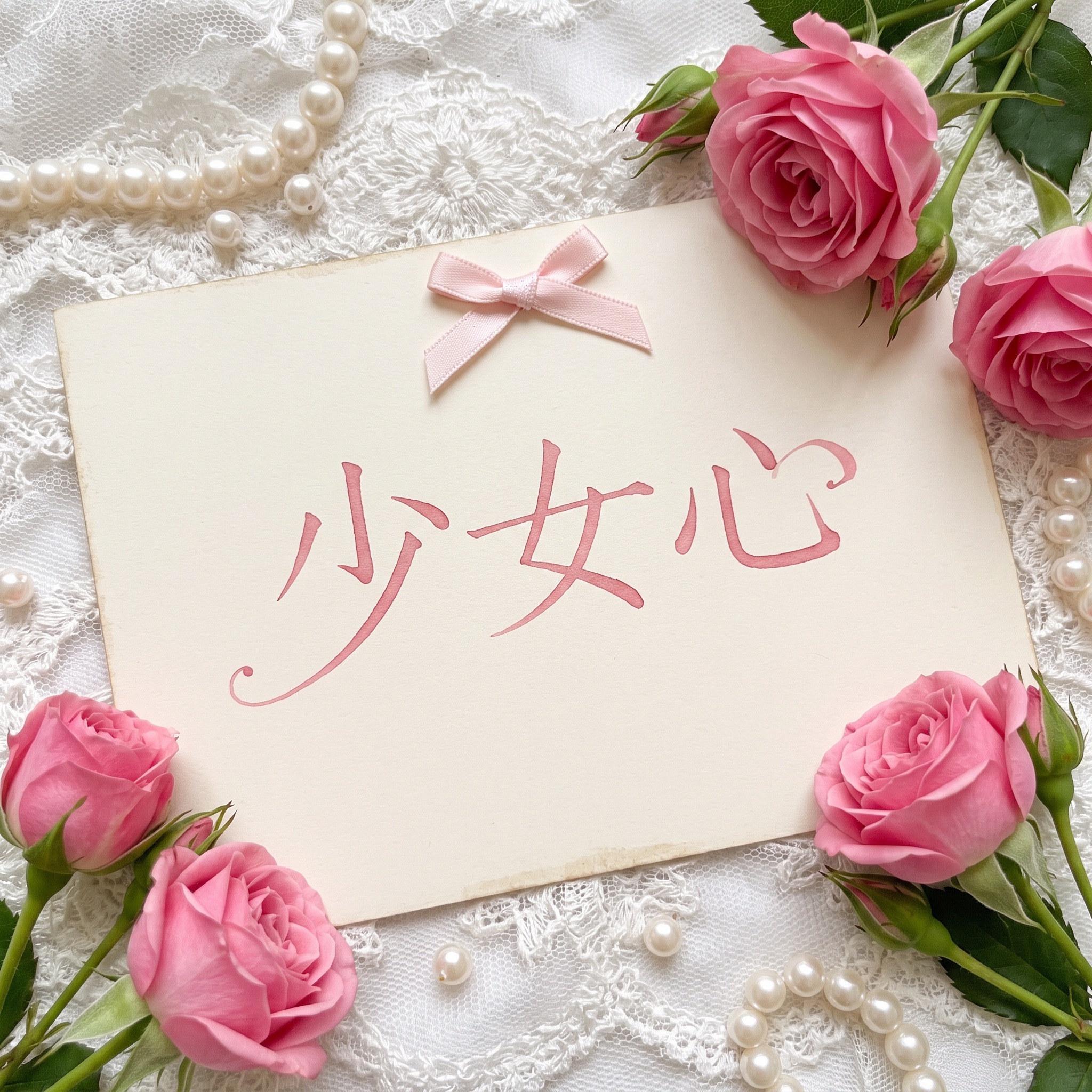 少女风字体 AI 字体在 Nano Banana 上的生成结果：文字 少女心