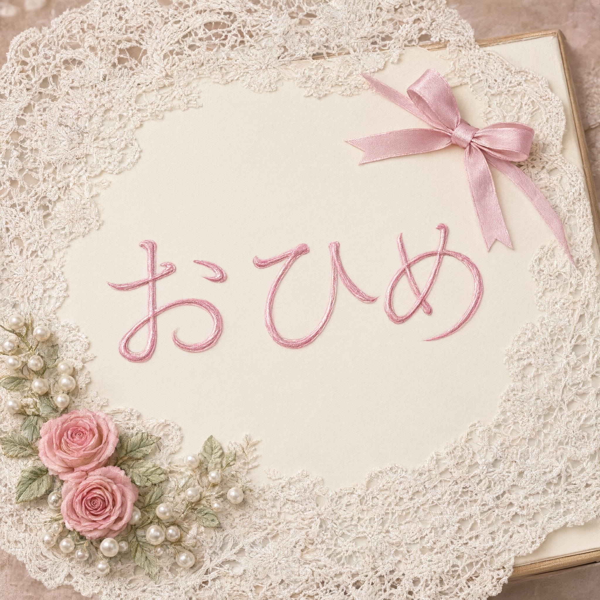 Qwen-Image で生成した コケット文字 AIフォント：文字「おひめ」