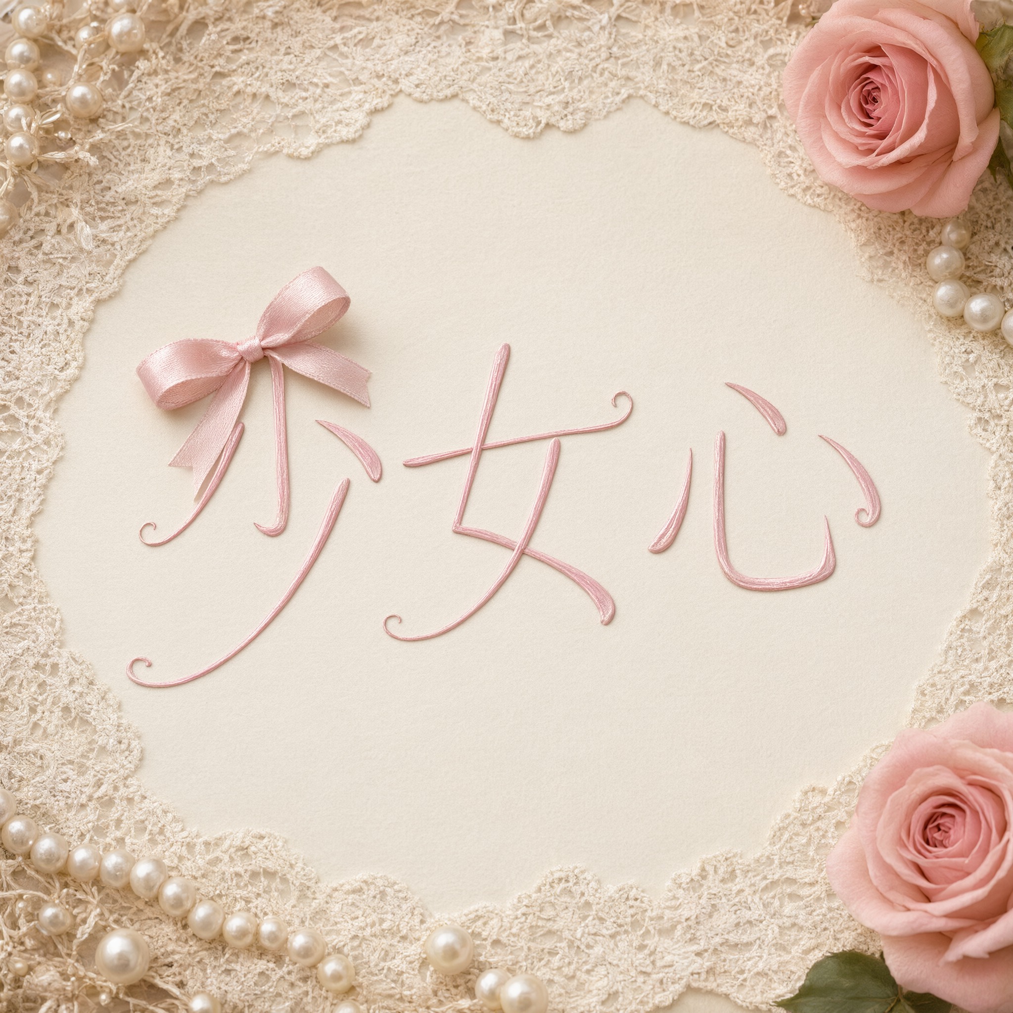 少女风字体 AI 字体在 Qwen-Image 上的生成结果：文字 少女心