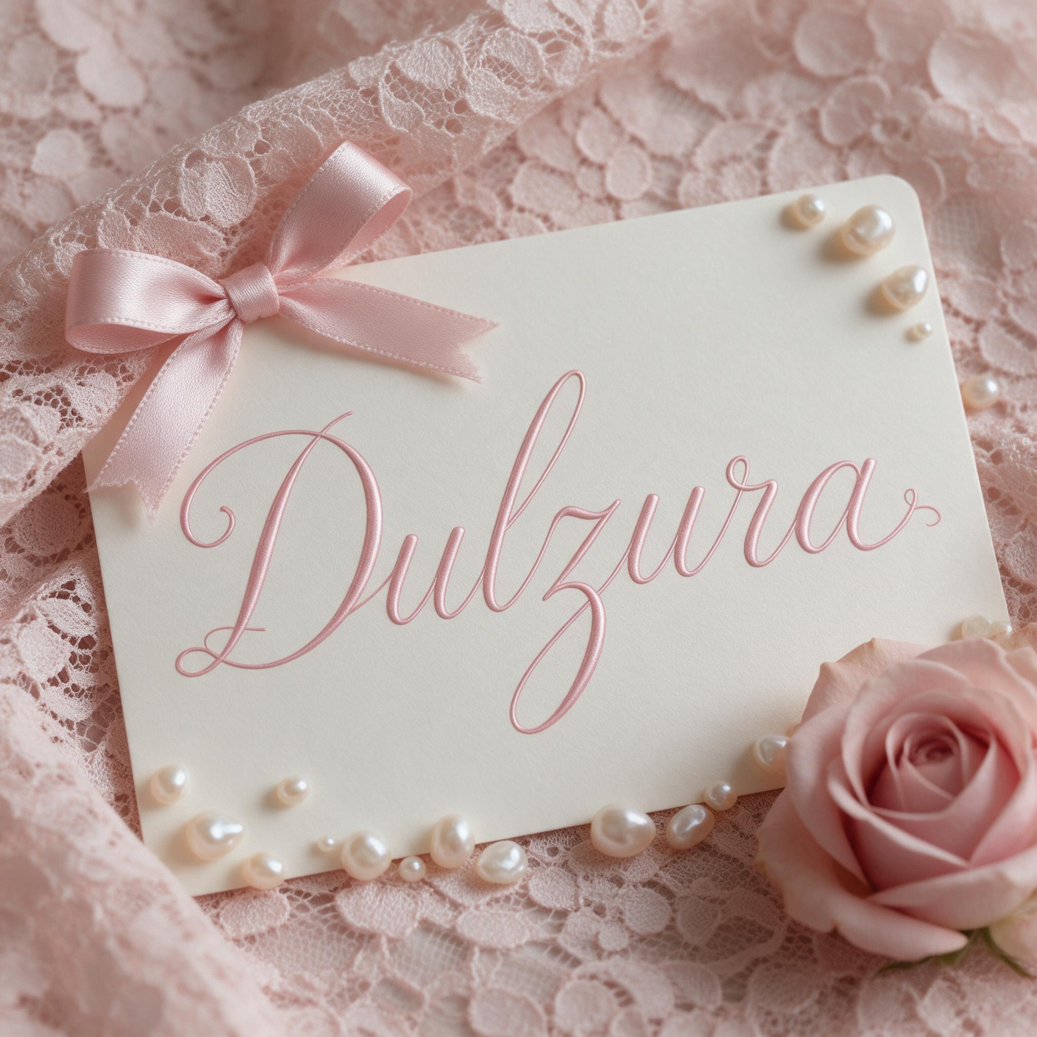 Fuente de IA Letras coquette generada con Seedream: la palabra Dulzura