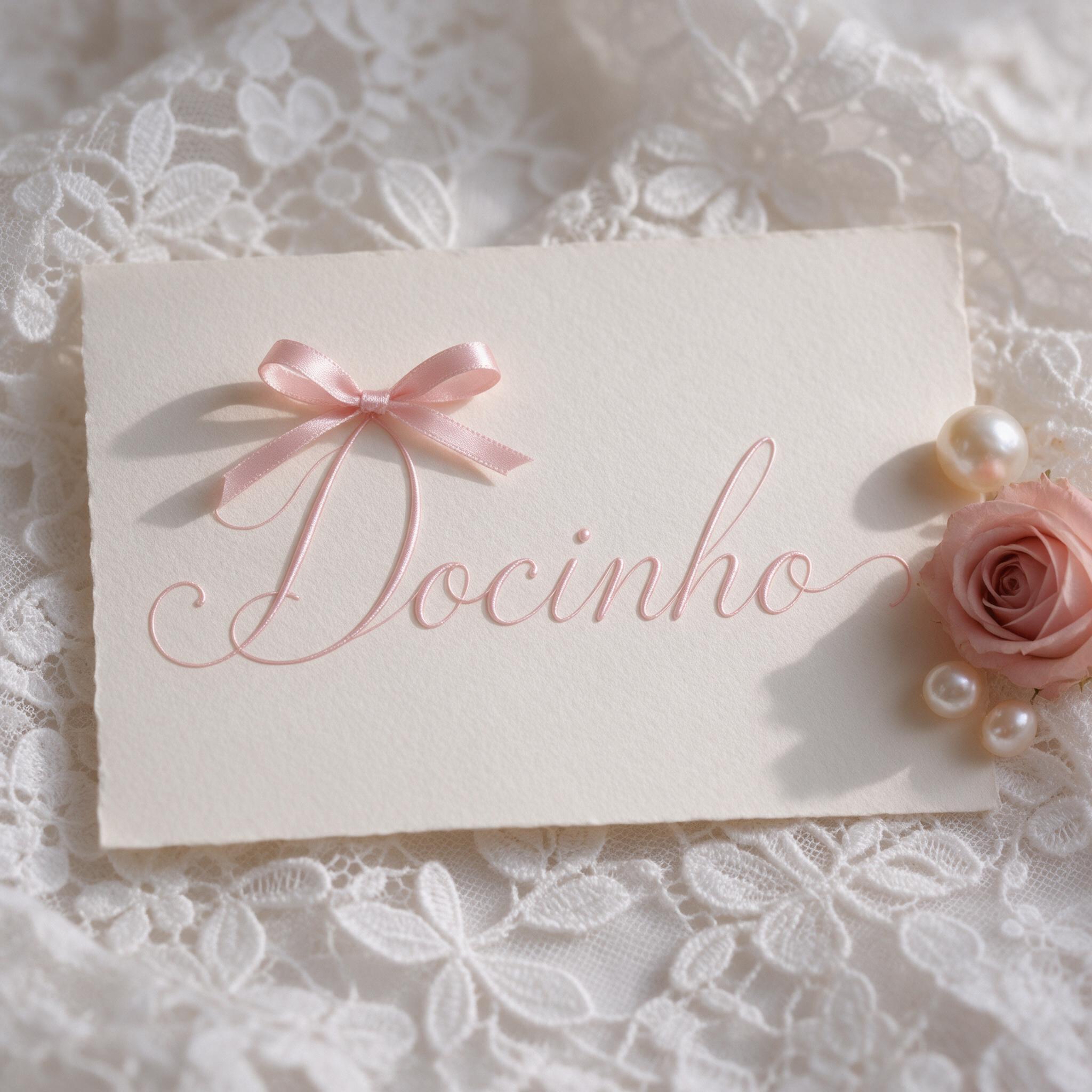 Fonte de IA Fonte coquette gerada no Seedream: a palavra Docinho
