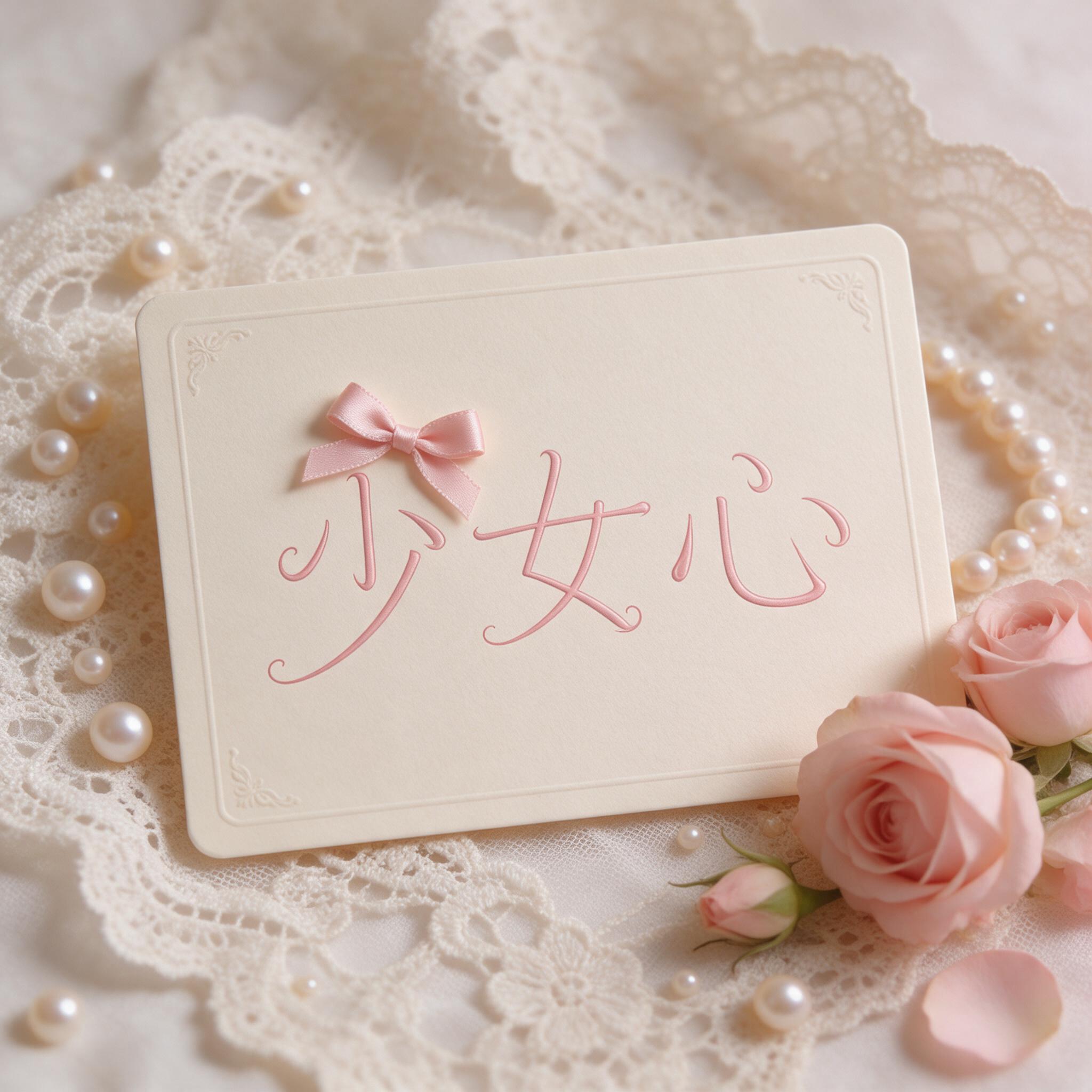 少女风字体 AI 字体在 Seedream 上的生成结果：文字 少女心
