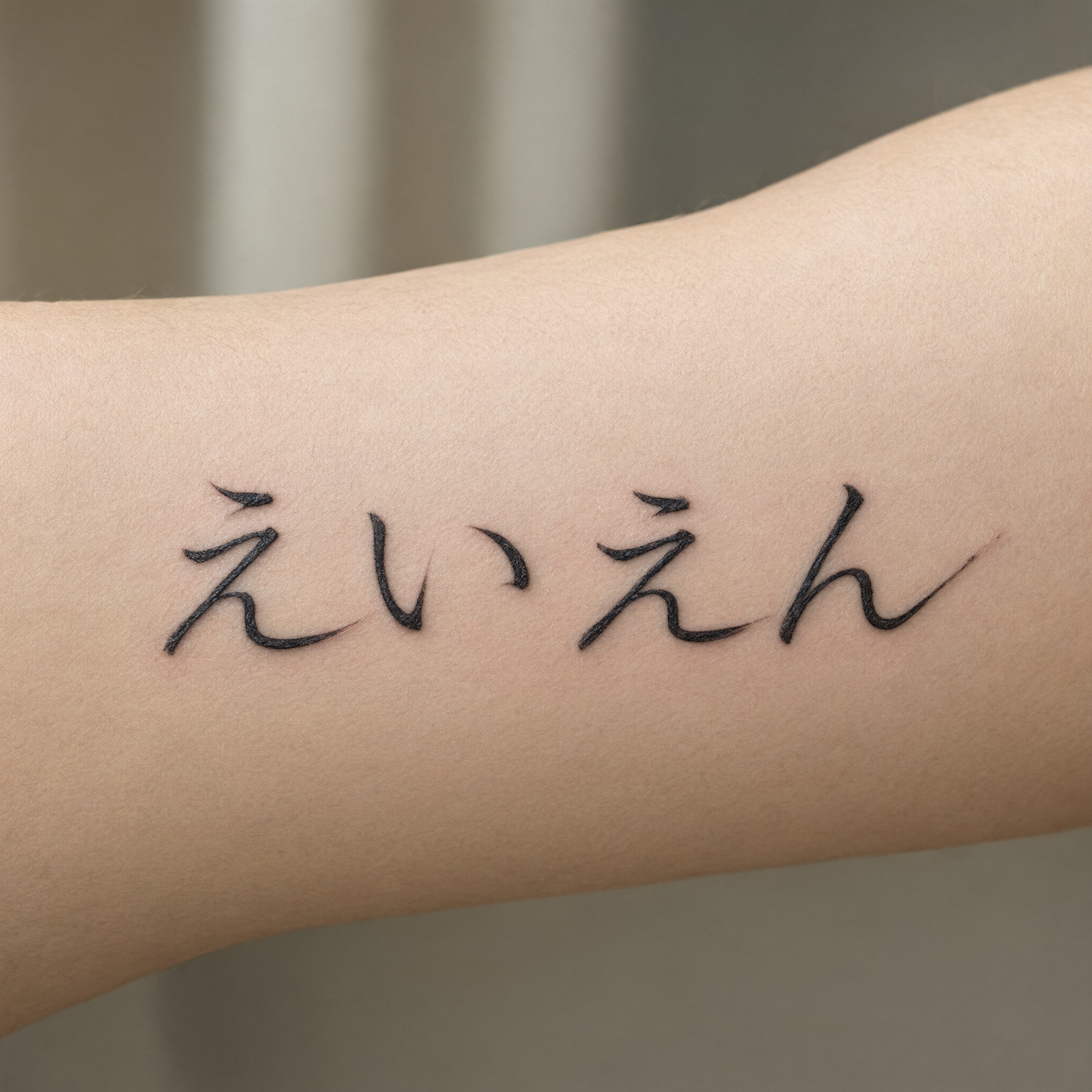 Qwen-Image で生成した タトゥー筆記体 AIフォント：文字「えいえん」