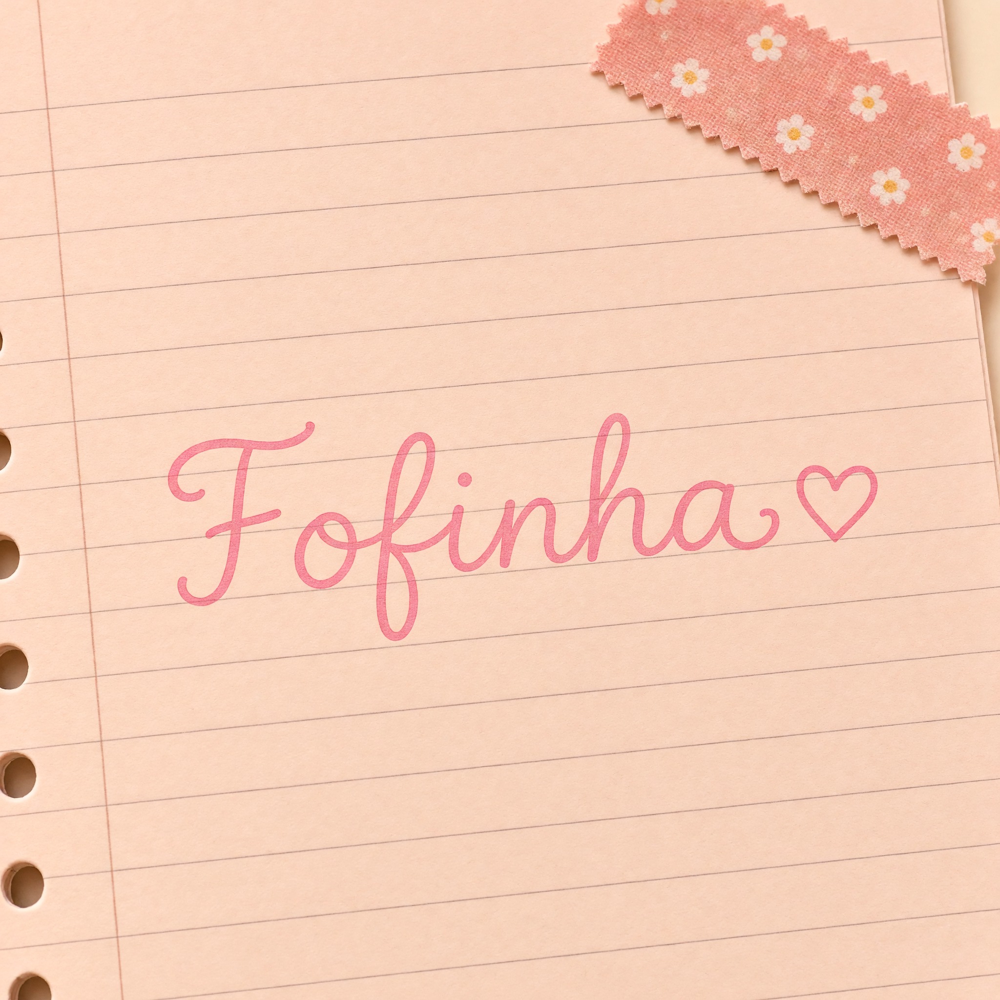 Fonte de IA Letra cursiva fofa gerada no Grok Imagine: a palavra Fofinha