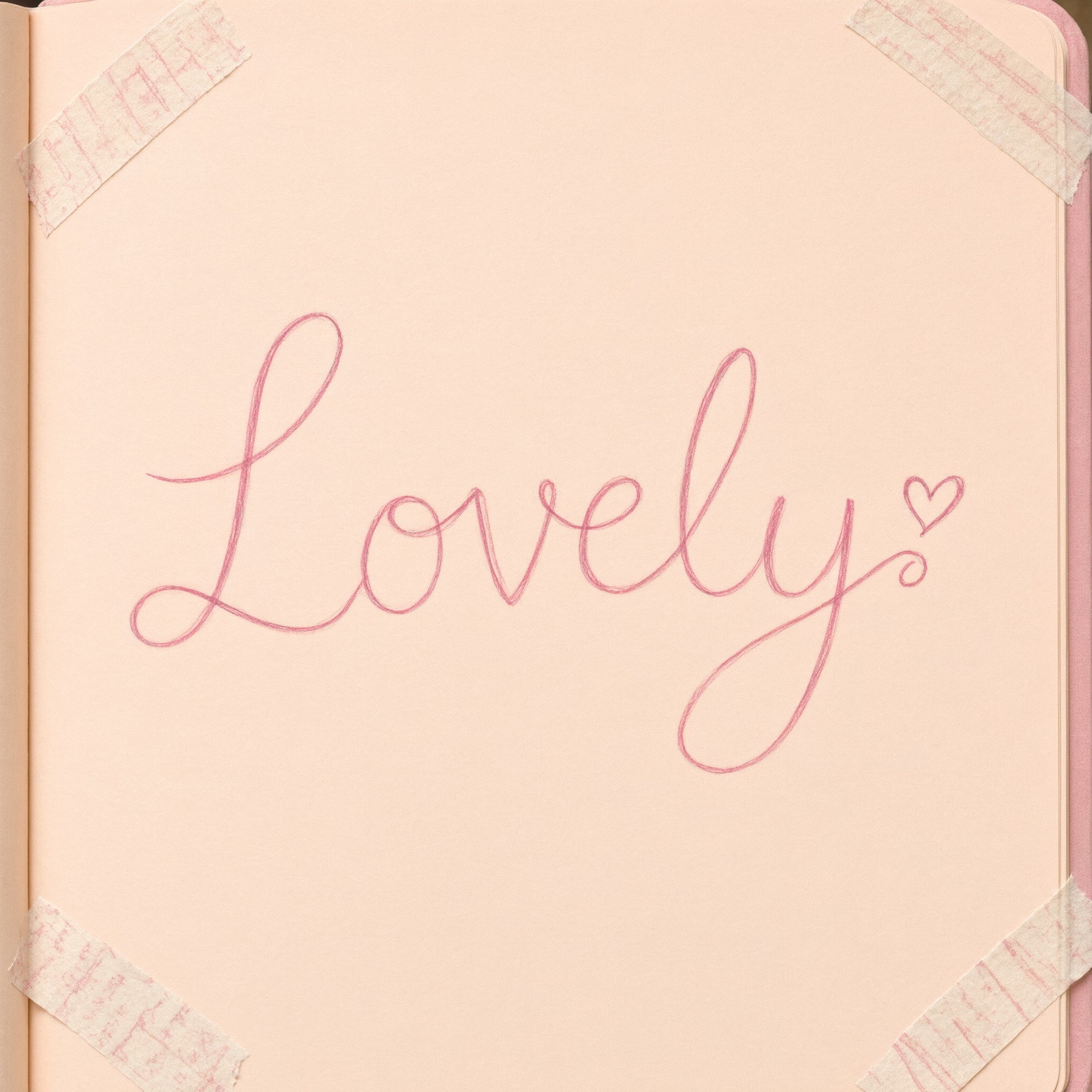 Cute Cursive Font AI font generated with Qwen-Image: the word Lovely