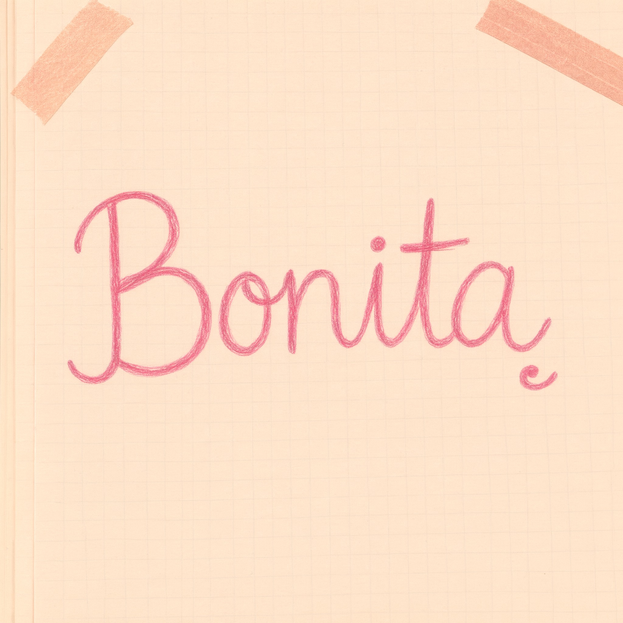 Fuente de IA Letra cursiva bonita generada con Qwen-Image: la palabra Bonita