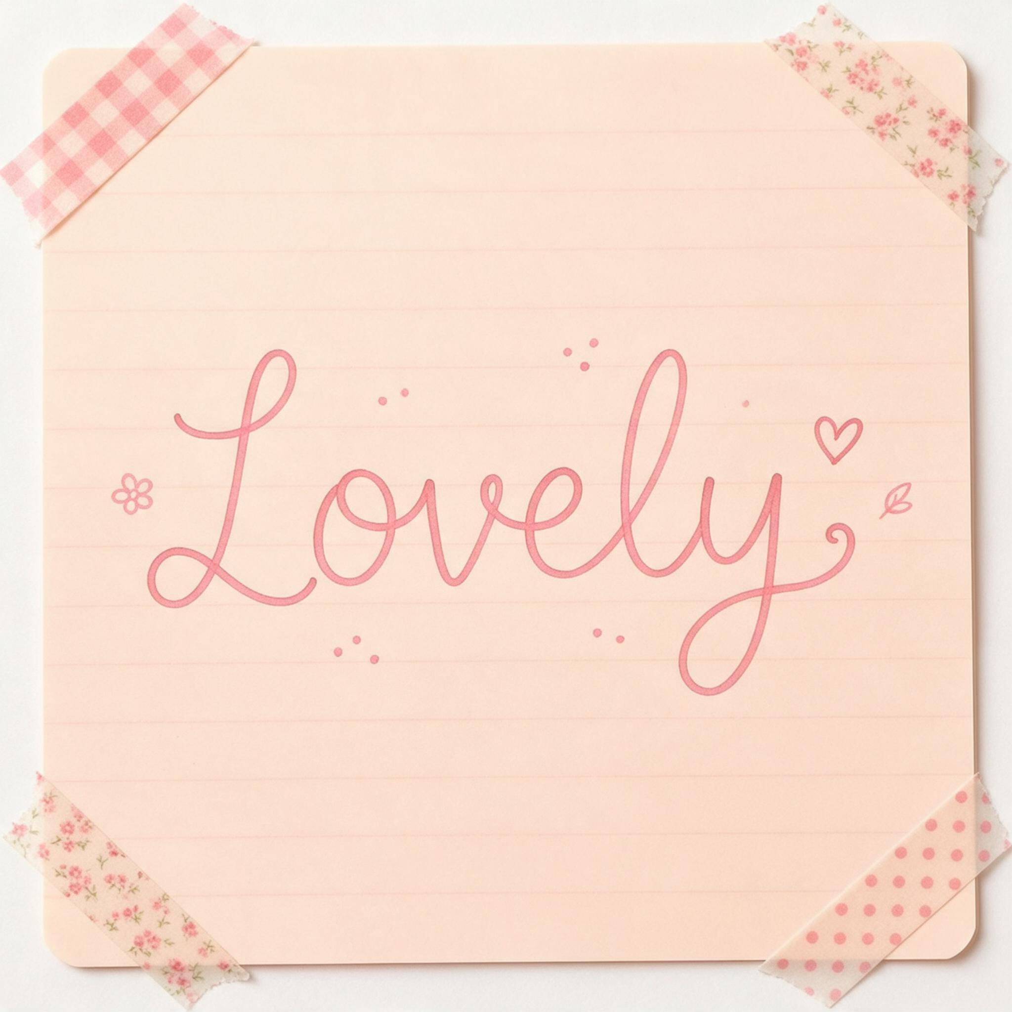 Cute Cursive Font AI font generated with Seedream: the word Lovely