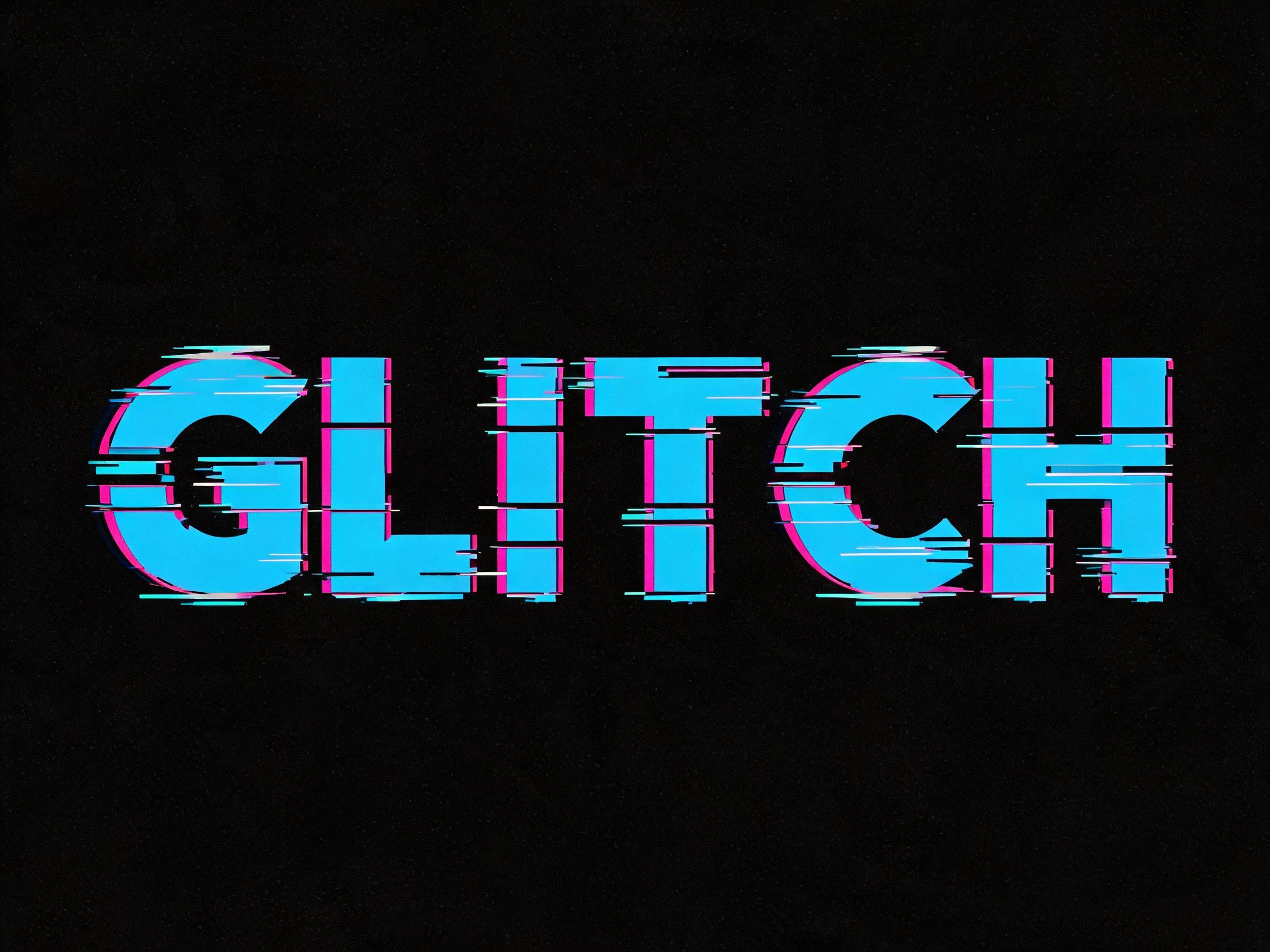 Cyber Glitch AI font effect image