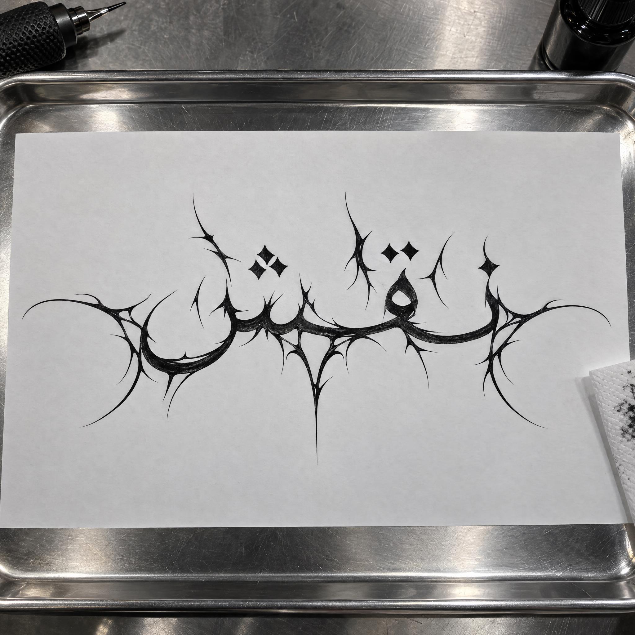 صورة مثال لخط خط سايبر سيجيليزم بالذكاء الاصطناعي