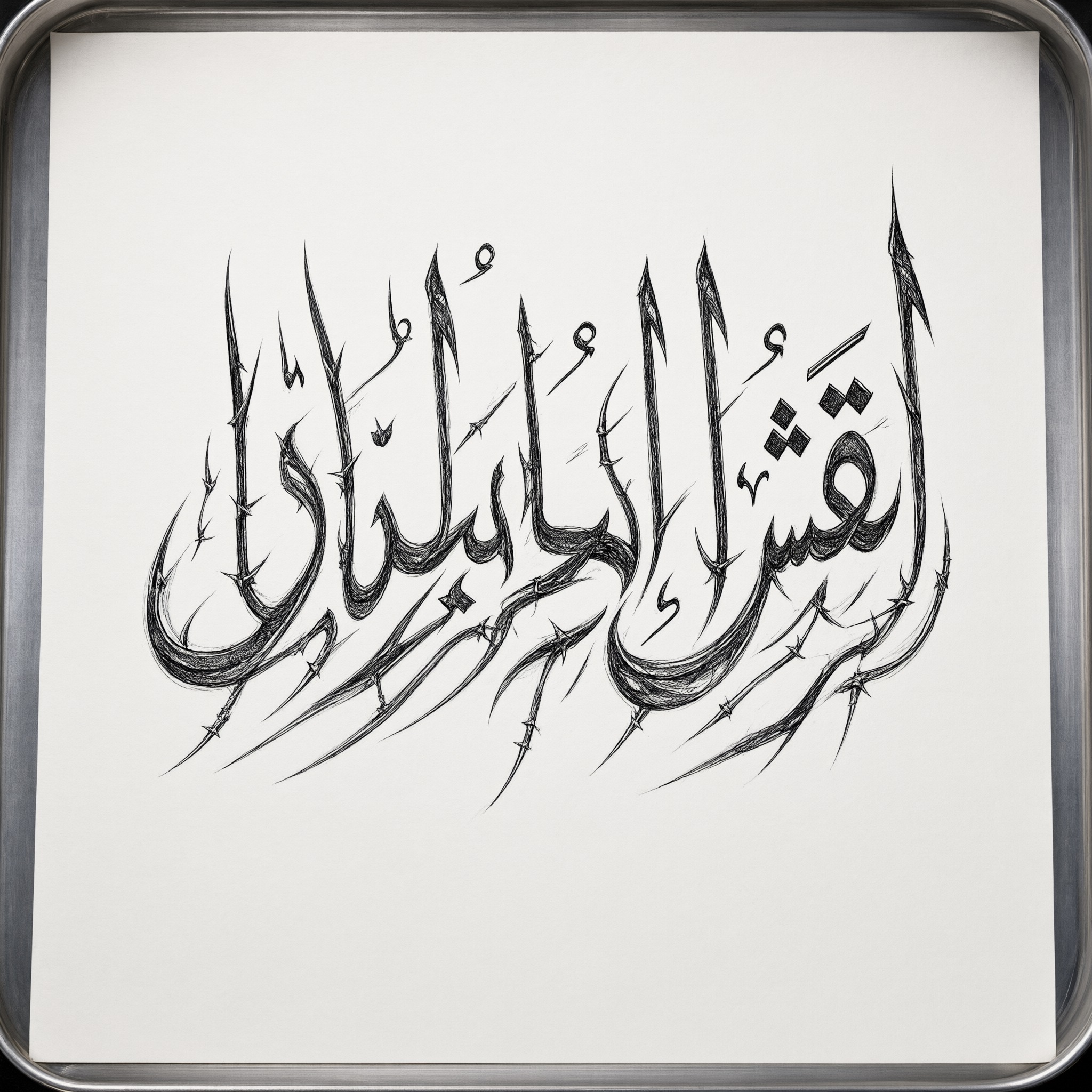 خط خط سايبر سيجيليزم بالذكاء الاصطناعي من توليد Qwen-Image: كلمة نقش