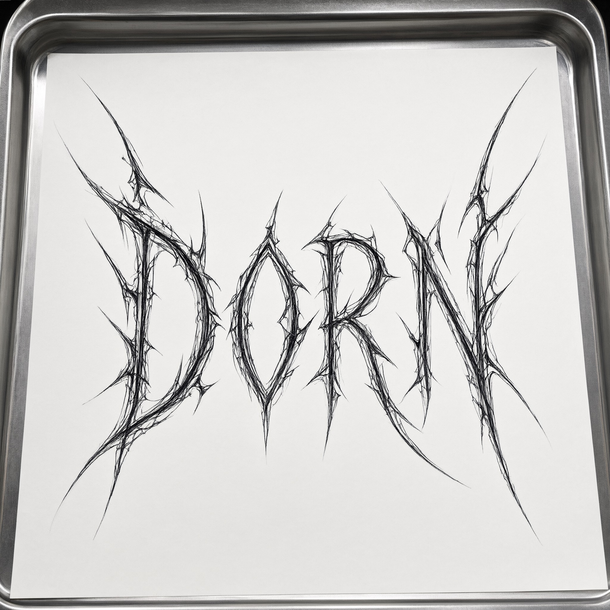 Cyber-Sigilism-Schrift KI-Schrift, erstellt mit Qwen-Image: das Wort Dorn