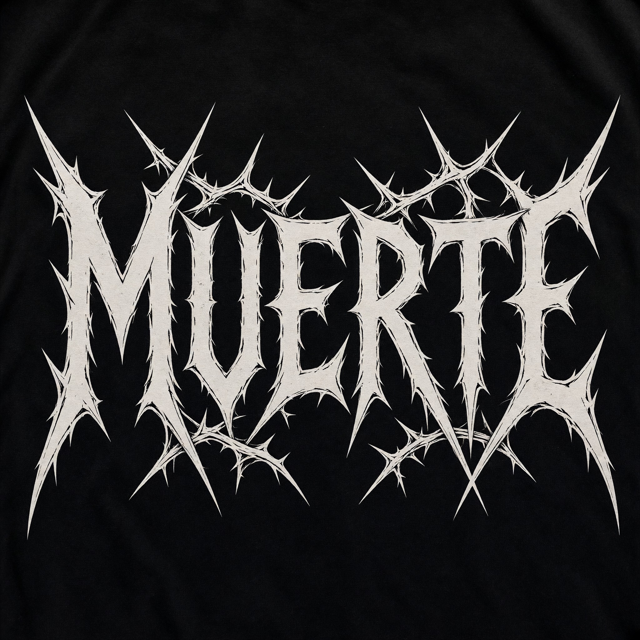 Fuente de IA Letras de death metal generada con Grok Imagine: la palabra MUERTE