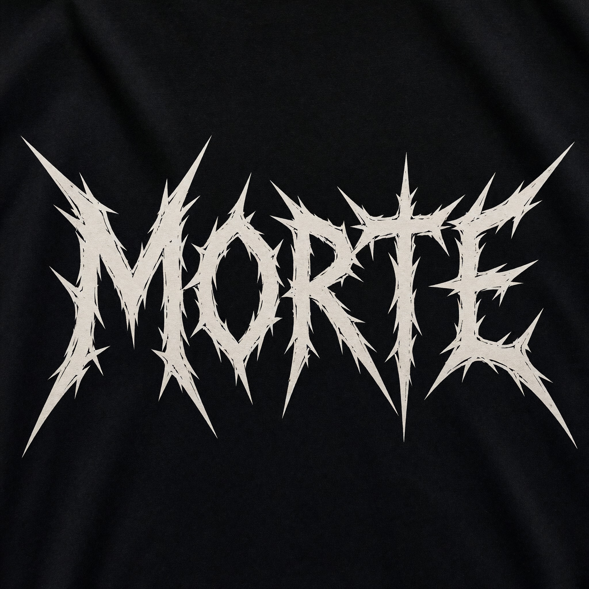 Fonte de IA Fonte death metal gerada no Grok Imagine: a palavra MORTE