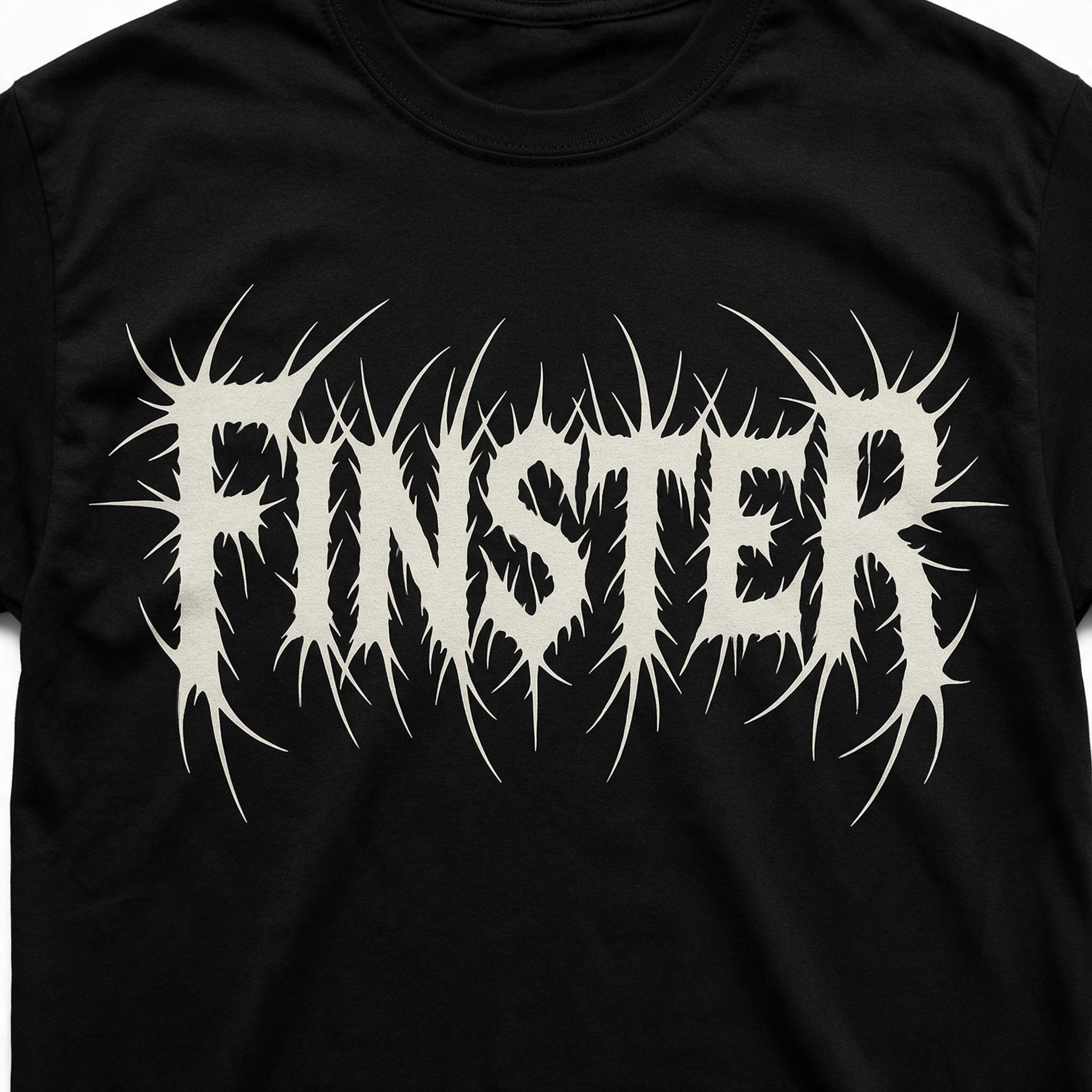 Death-Metal-Schrift KI-Schrift, erstellt mit Seedream: das Wort FINSTER