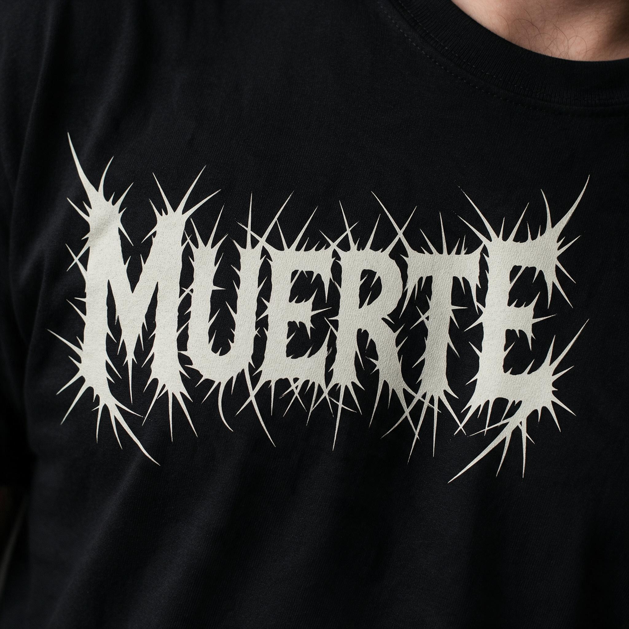 Fuente de IA Letras de death metal generada con Seedream: la palabra MUERTE