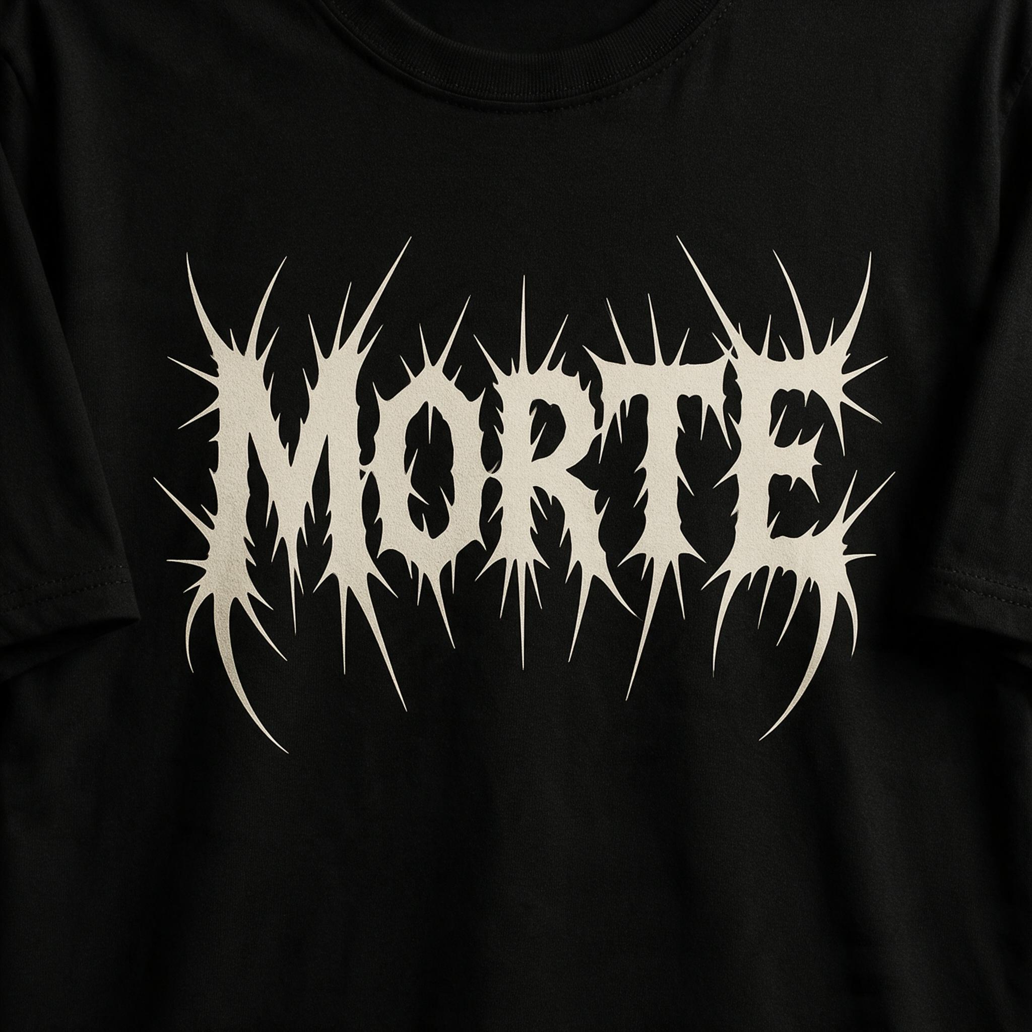 Fonte de IA Fonte death metal gerada no Seedream: a palavra MORTE