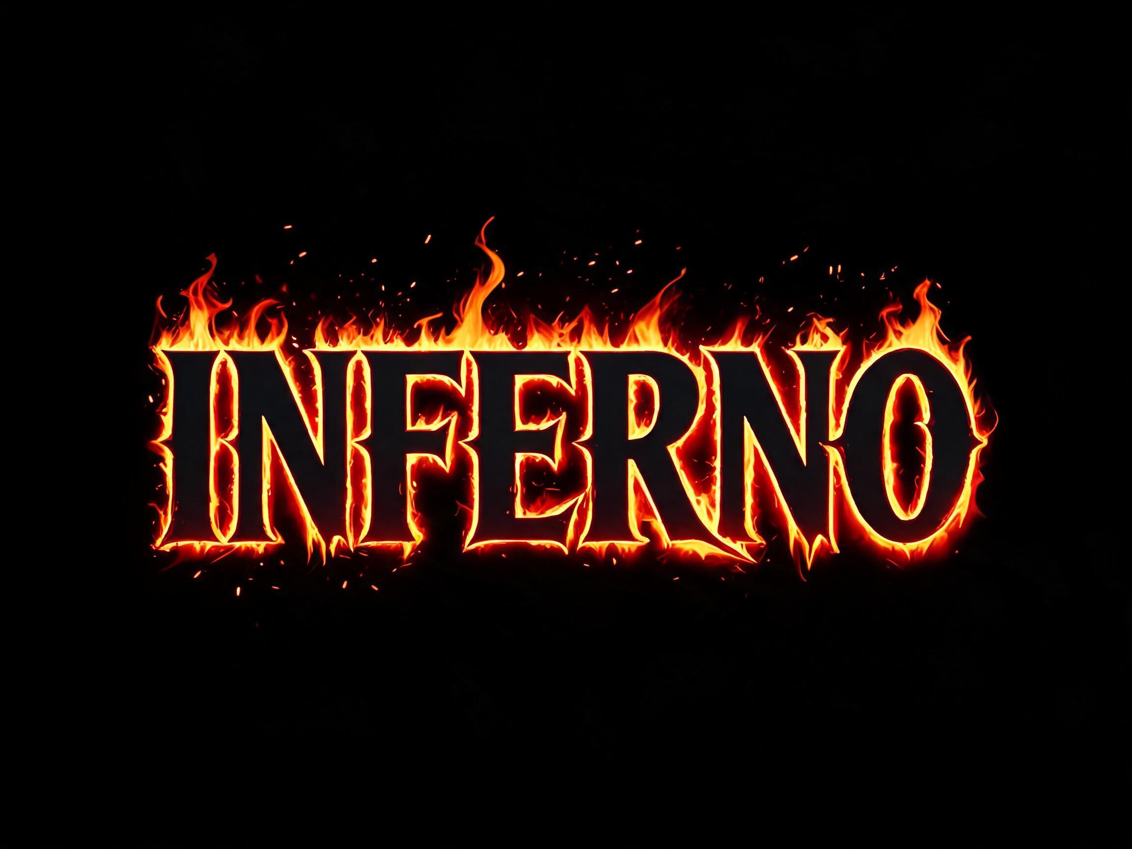 Fire Outline AI font effect image