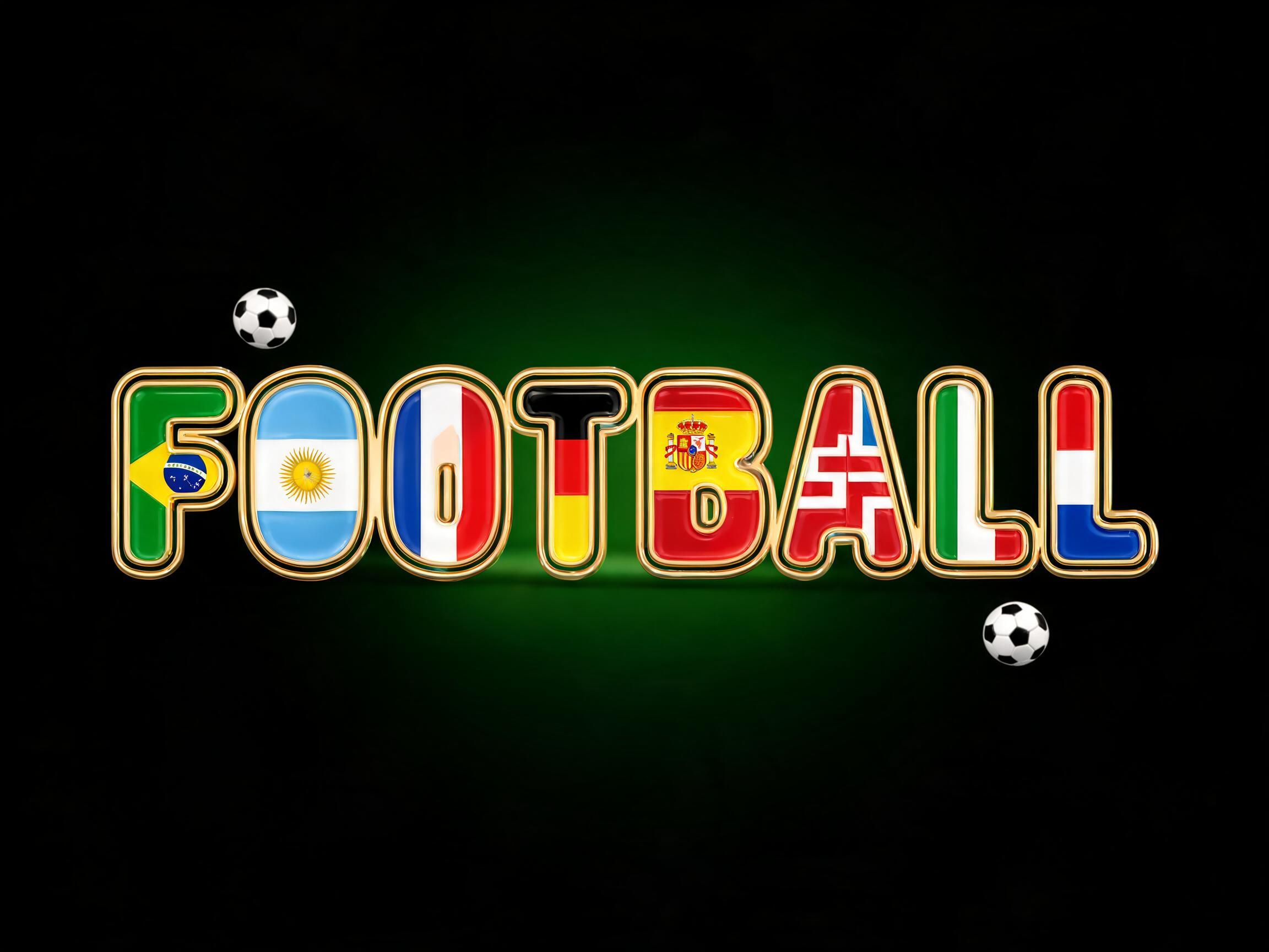 Football Flag Letters AI font effect image