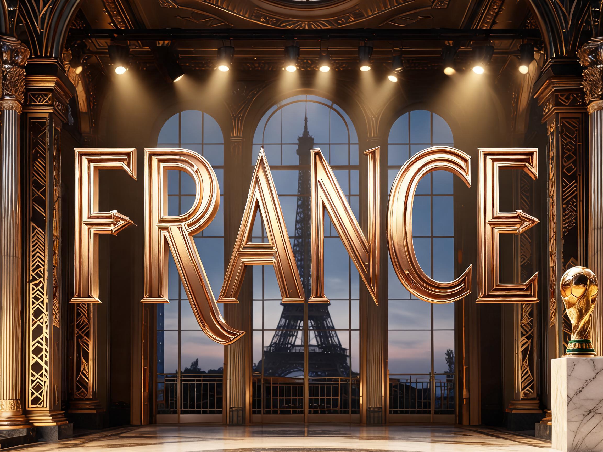 France Art Deco Football AI font effect image