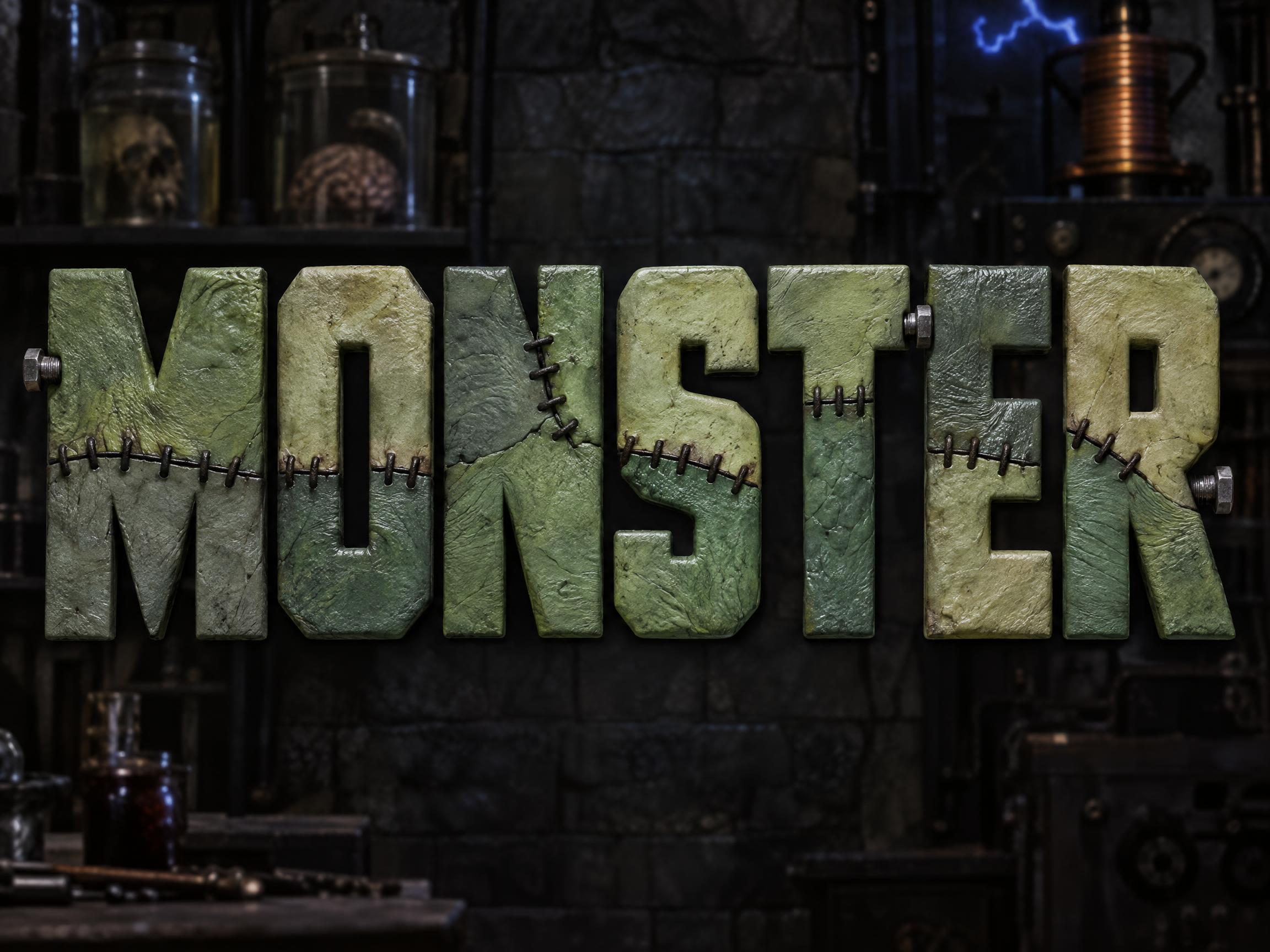 Frankenstein Monster AI font effect image