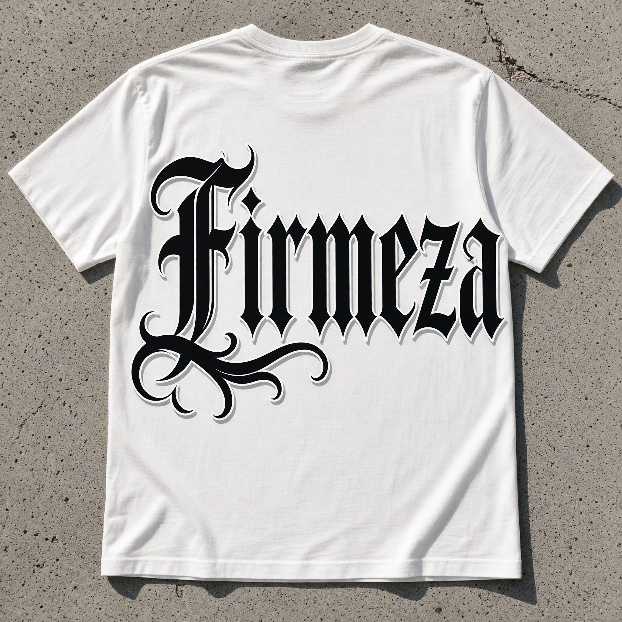 Fonte de IA Fonte gangster gerada no Grok Imagine: a palavra Firmeza