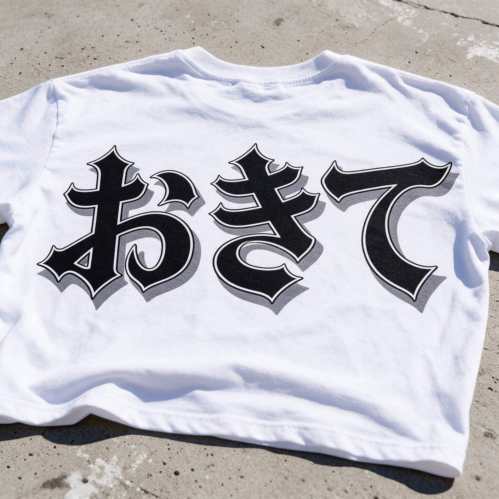 Seedream で生成した ギャングスタ フォント AIフォント：文字「おきて」