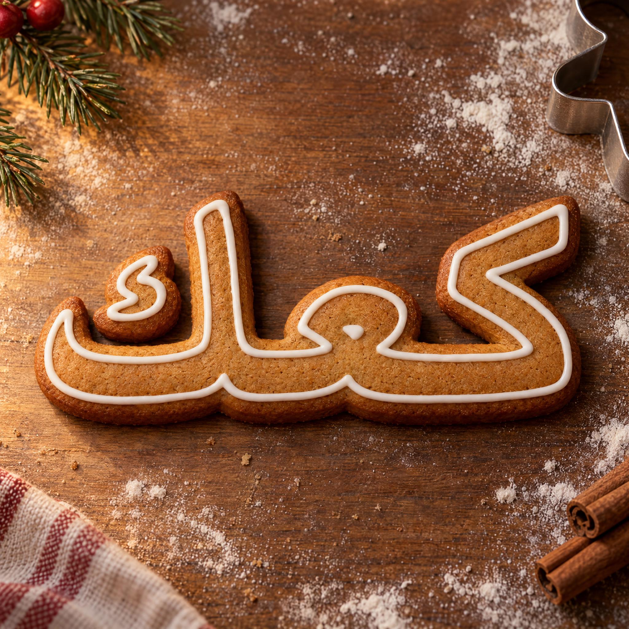 صورة مثال لخط خط بسكويت الزنجبيل بالذكاء الاصطناعي