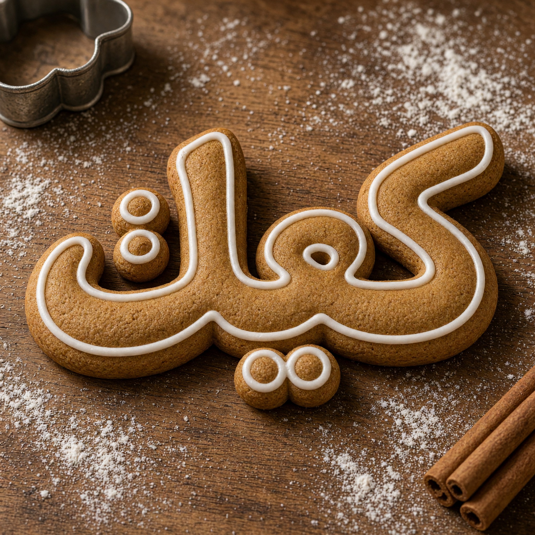 خط خط بسكويت الزنجبيل بالذكاء الاصطناعي من توليد Grok Imagine: كلمة كعك