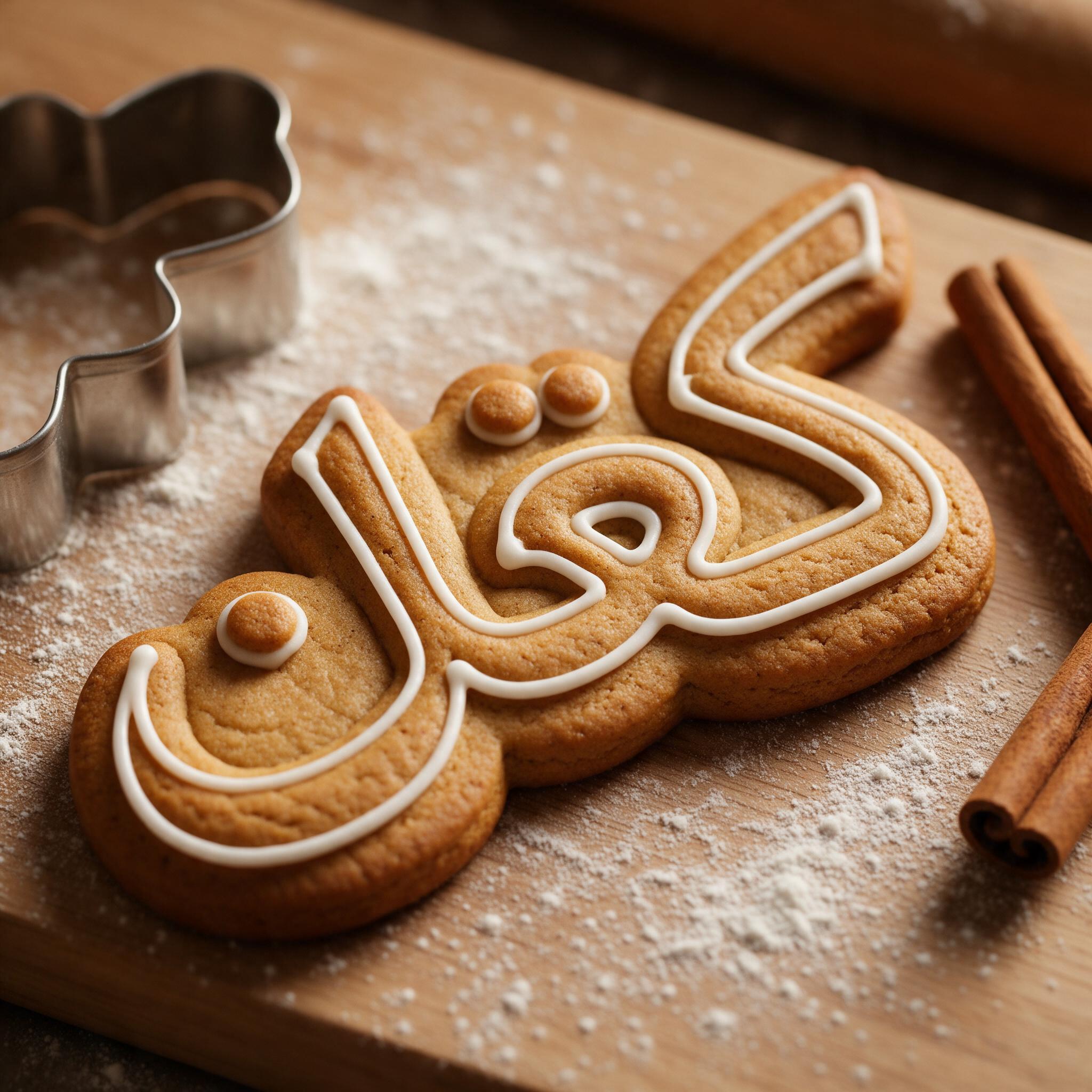 خط خط بسكويت الزنجبيل بالذكاء الاصطناعي من توليد Seedream: كلمة كعك