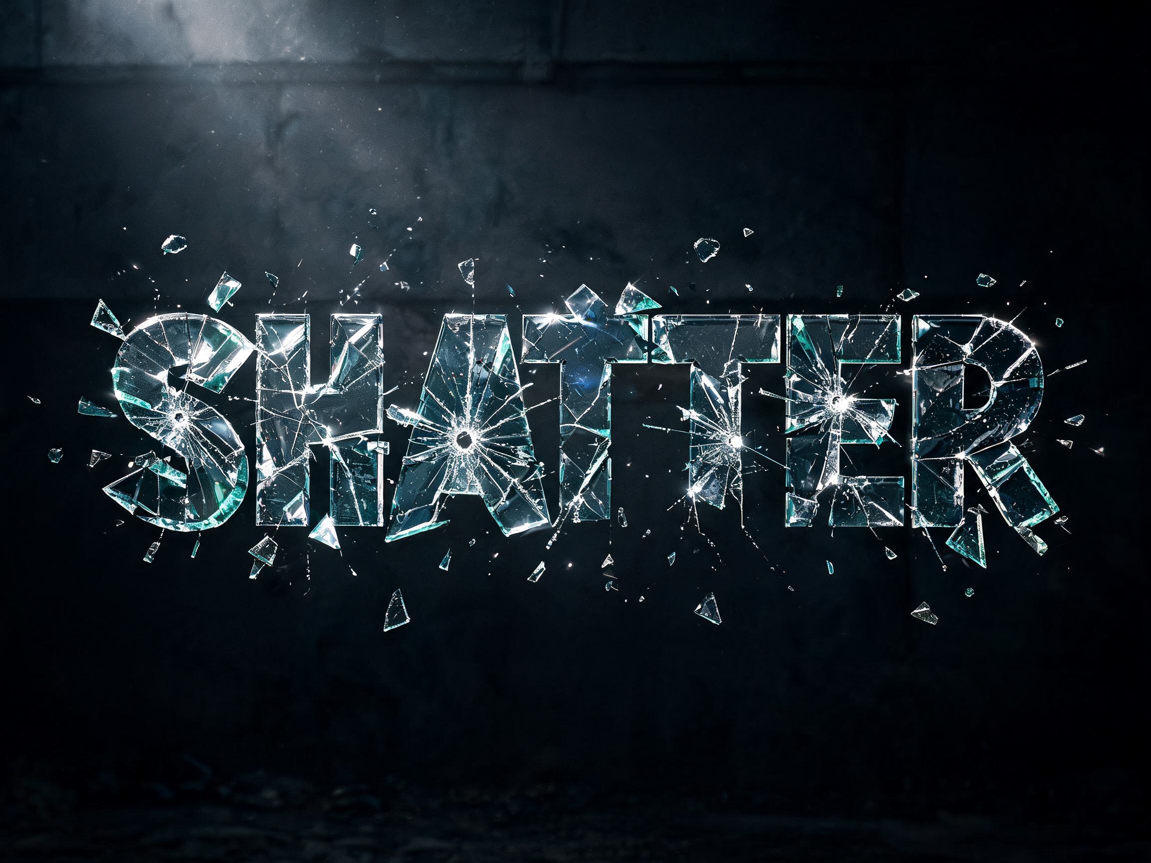 Broken Glass AI font effect image