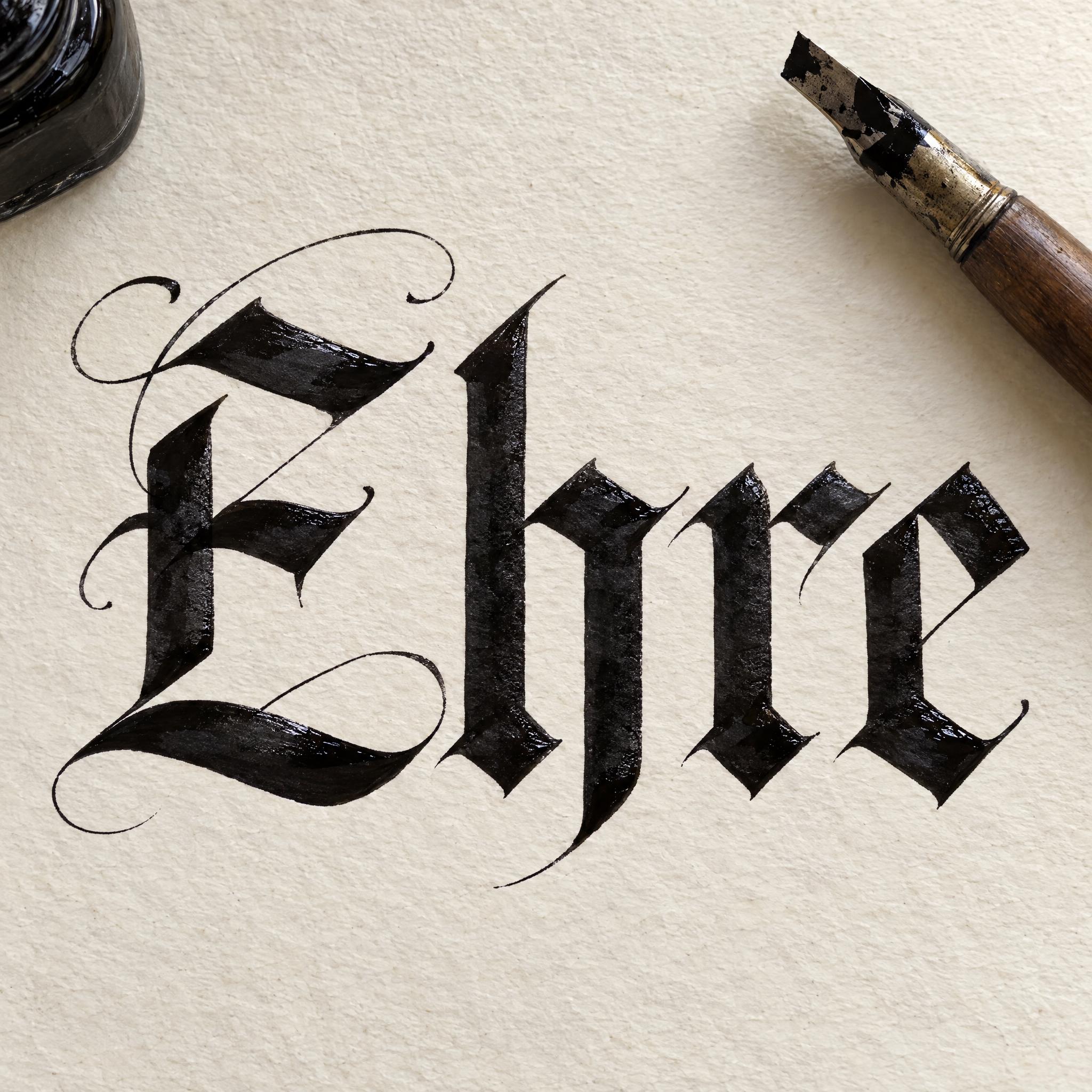 Gotische Kalligraphie KI-Schrift Beispielbild