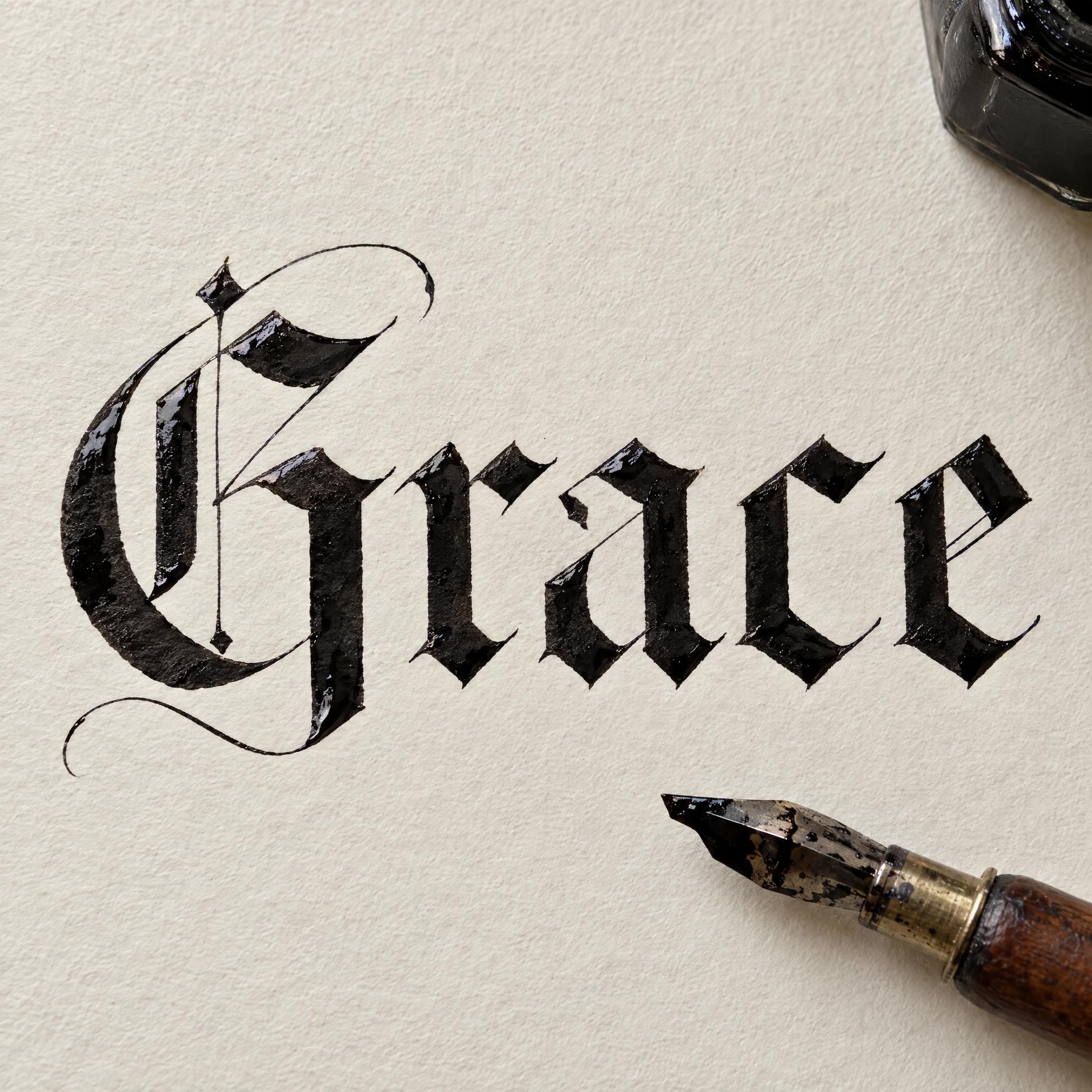 Gothic Calligraphy AI font effect image