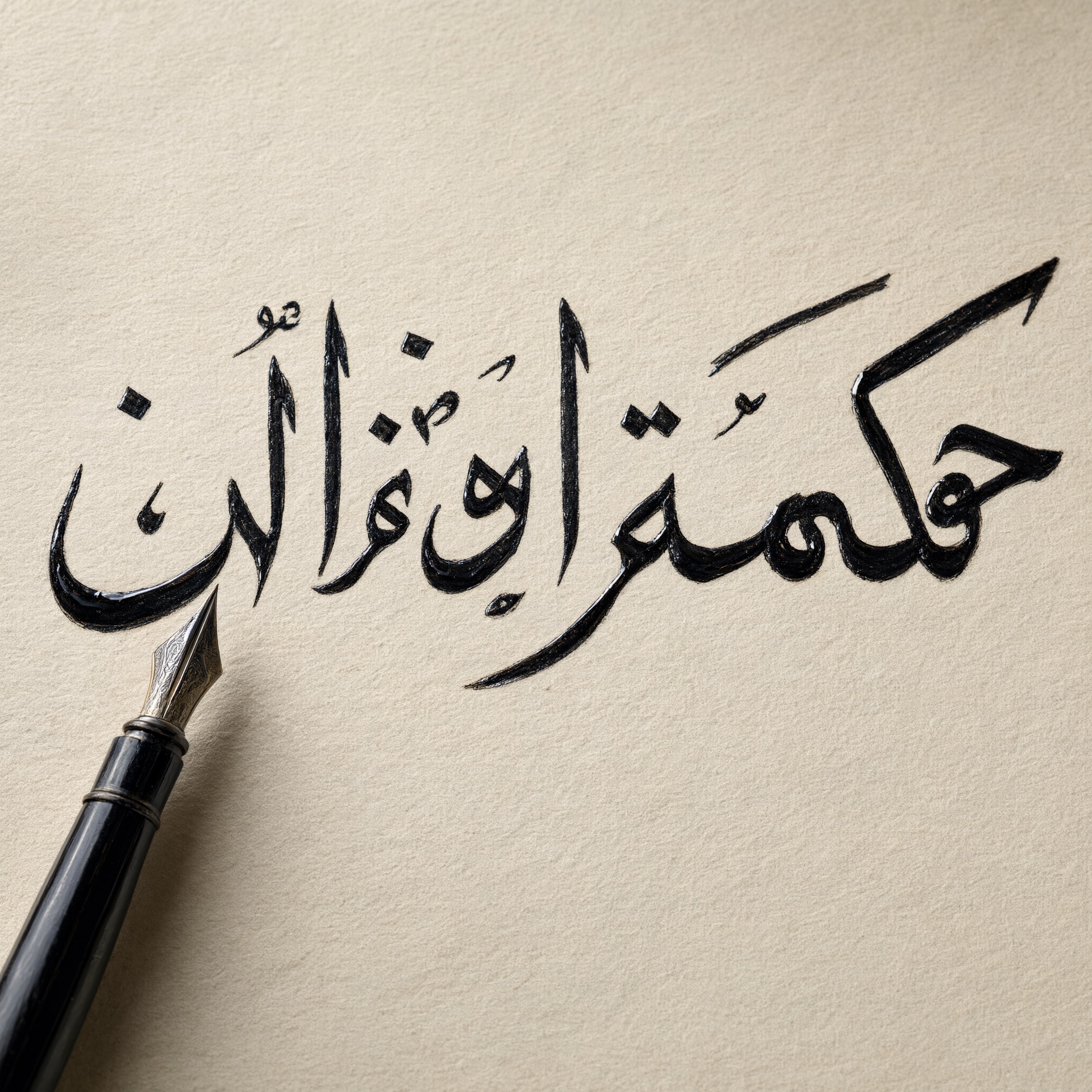 خط خط قوطي يدوي بالذكاء الاصطناعي من توليد Qwen-Image: كلمة حكمة
